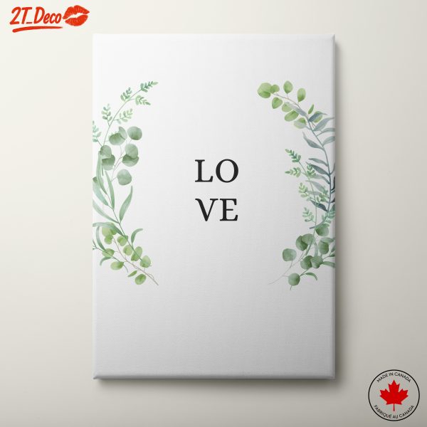 Floral Typography Wall Art Featuring Love