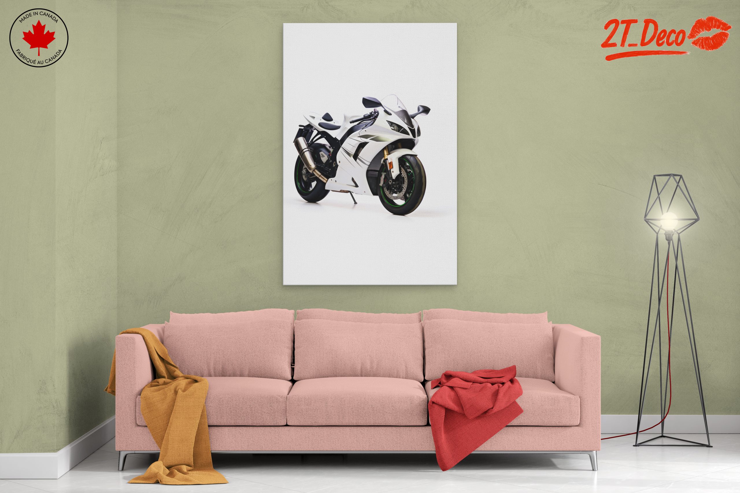 Sleek White Motorcycle Art 3 - Image 2