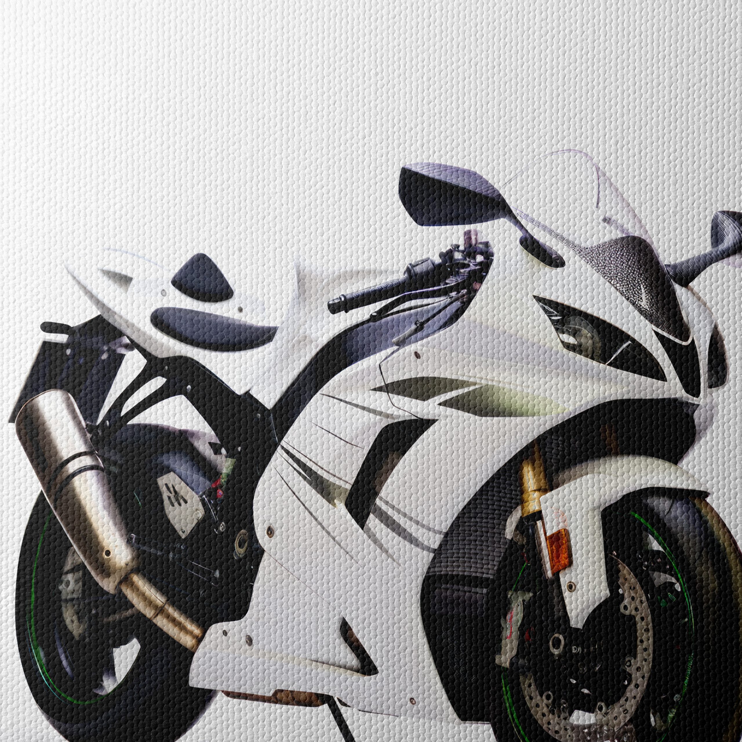 Sleek White Motorcycle Art 3 - Image 4