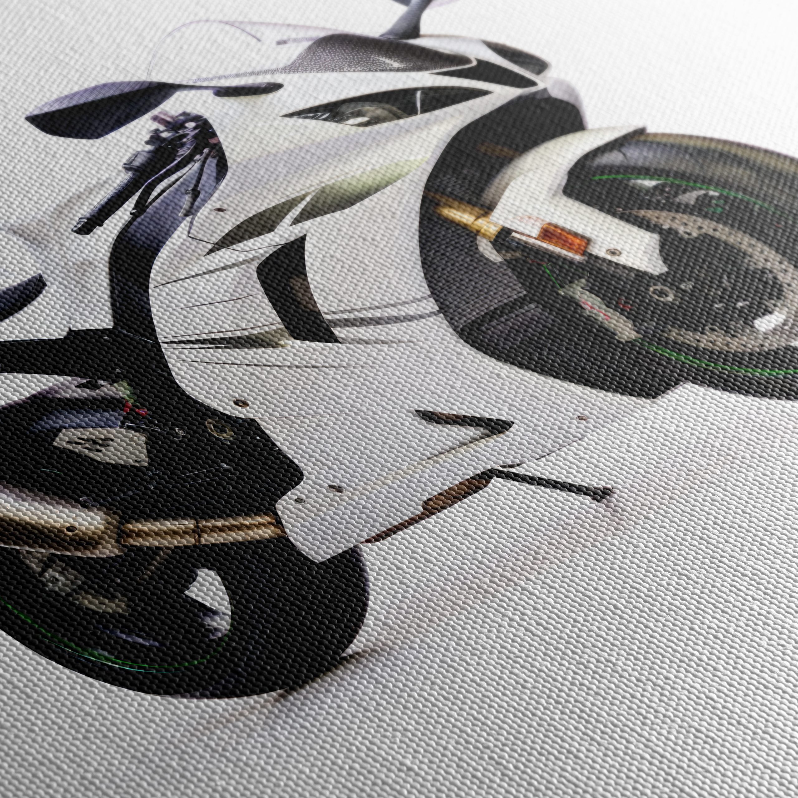Sleek White Motorcycle Art 3 - Image 5