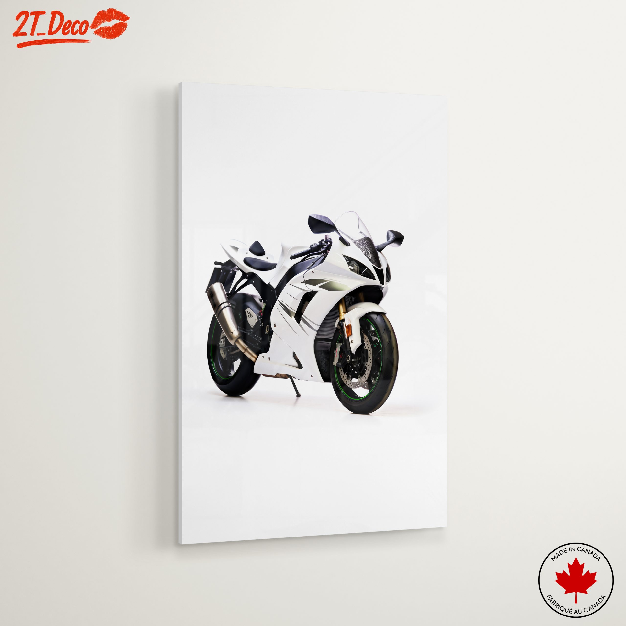 Sleek White Motorcycle Art 3 - Image 6