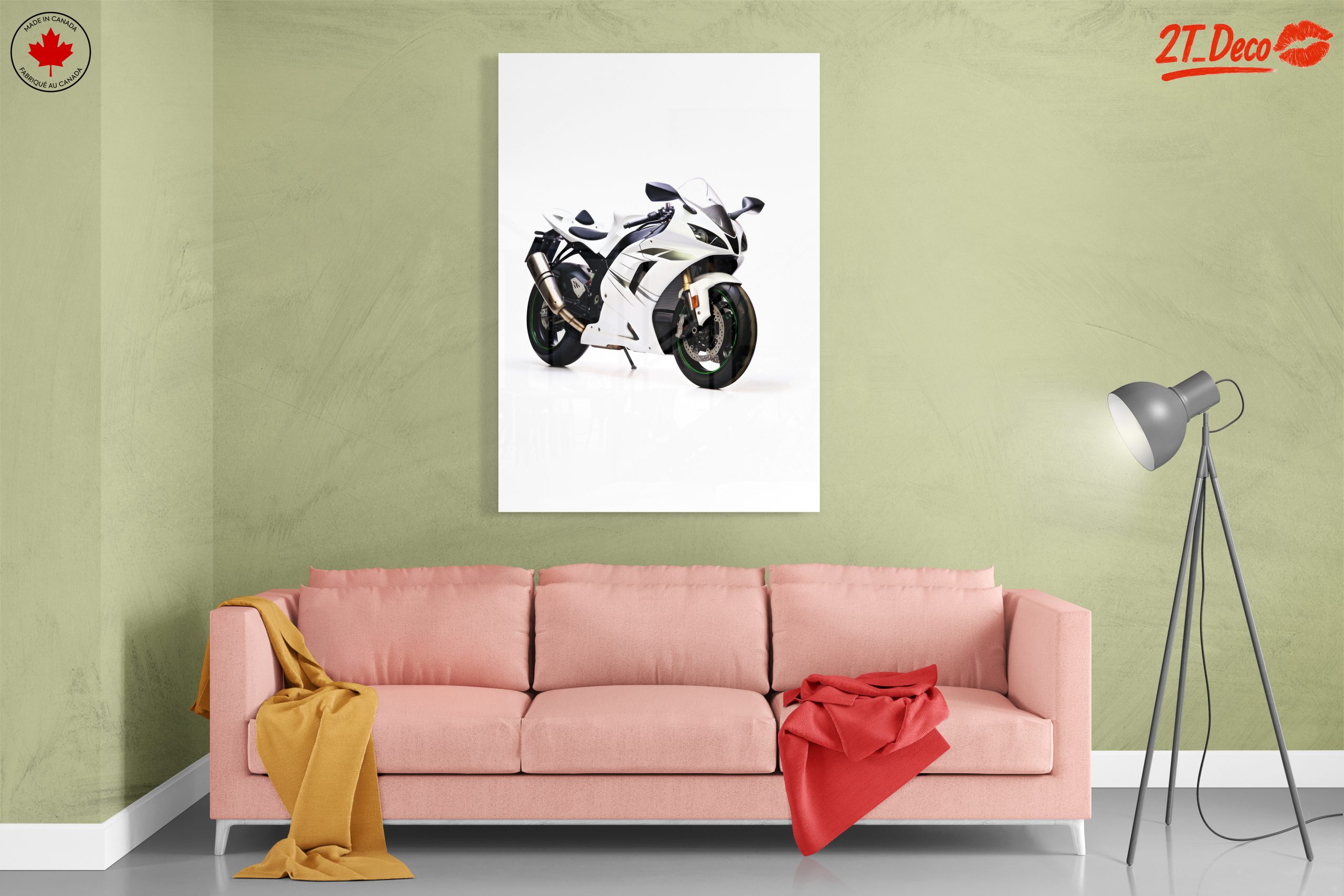 Sleek White Motorcycle Art 3 - Image 7