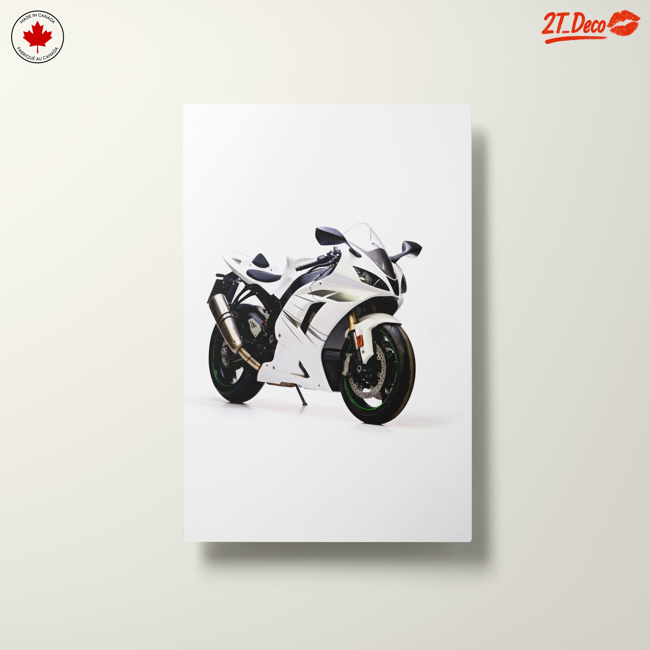 Sleek White Motorcycle Art 3 - Image 10
