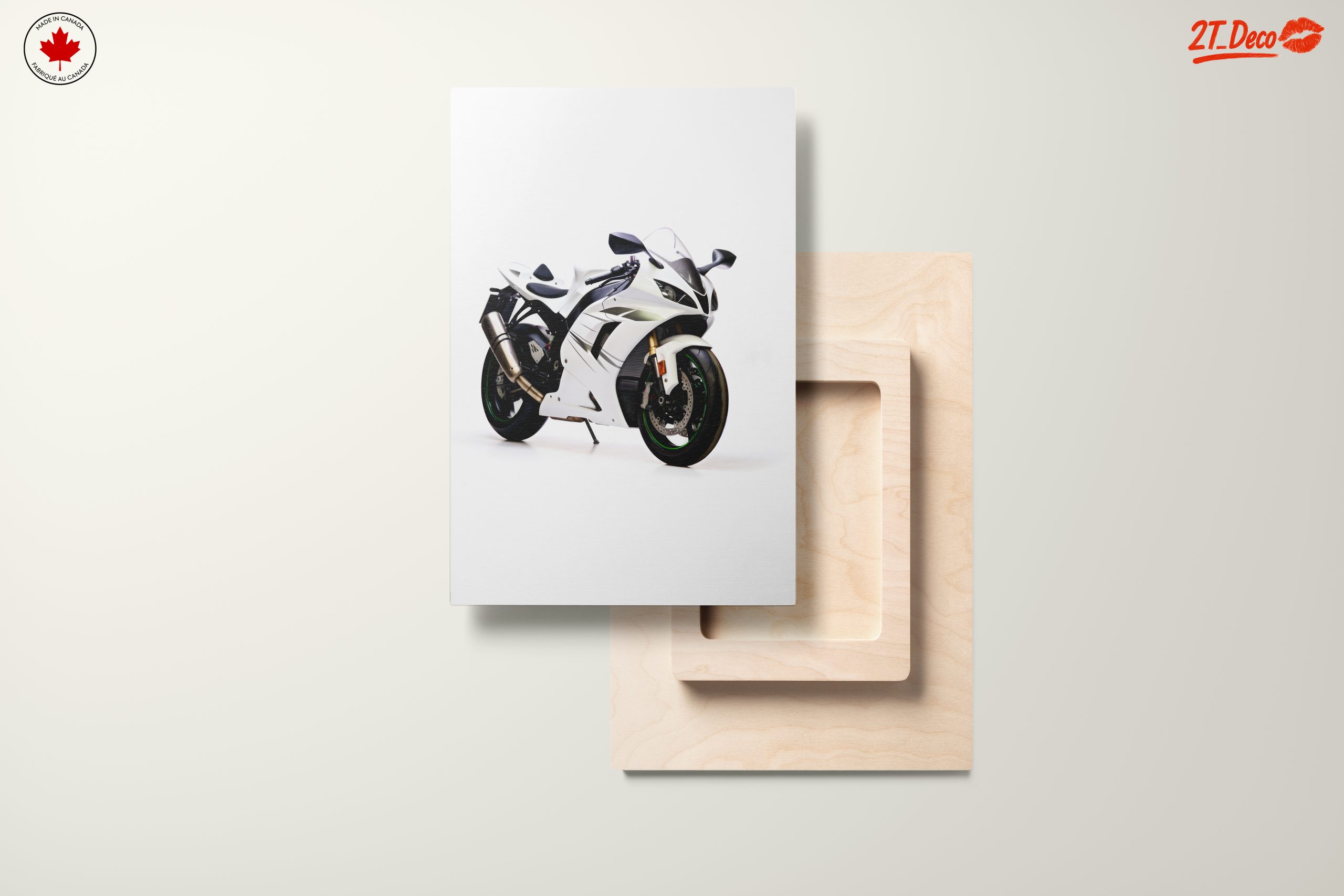 Sleek White Motorcycle Art 3 - Image 11