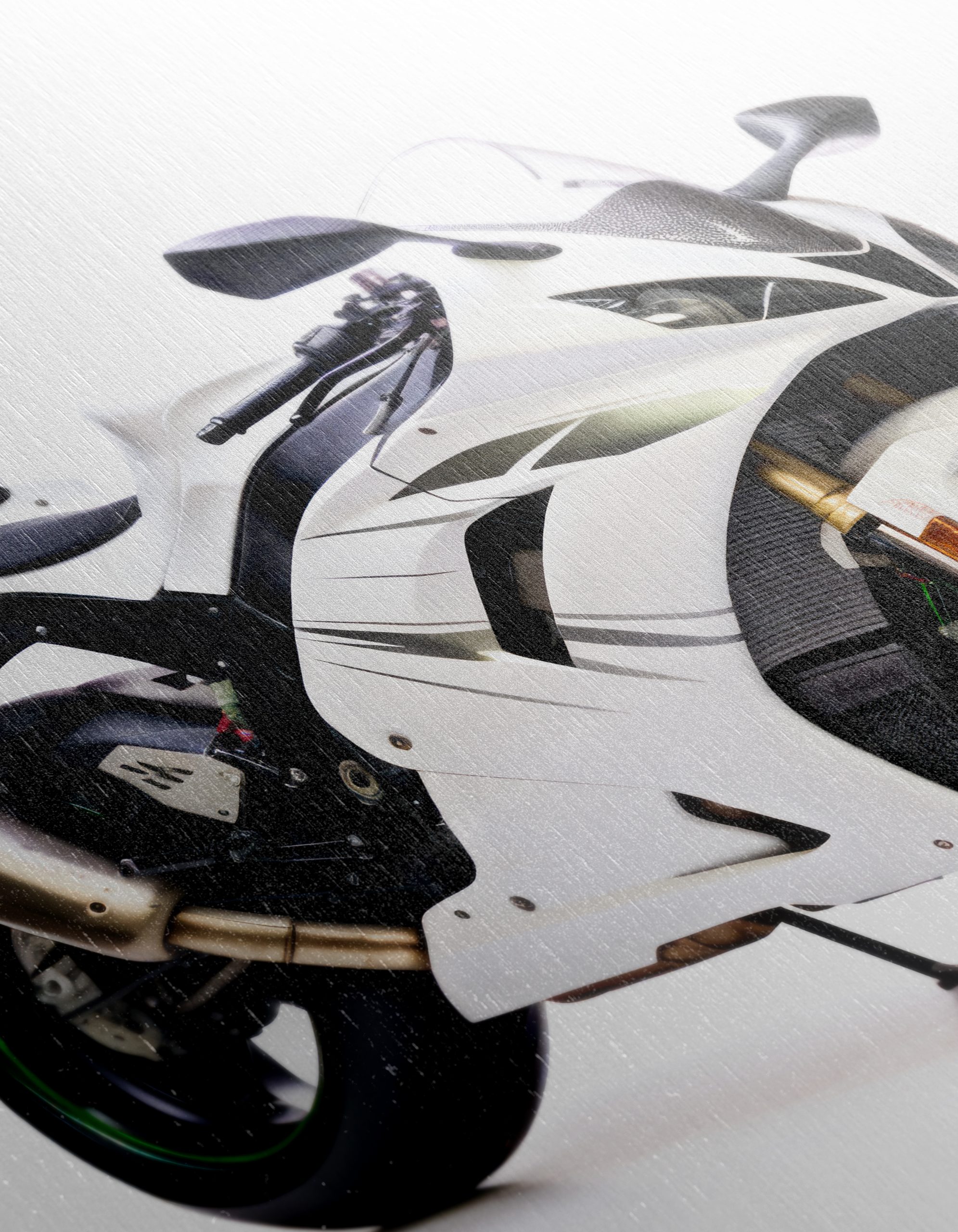 Sleek White Motorcycle Art 3 - Image 12