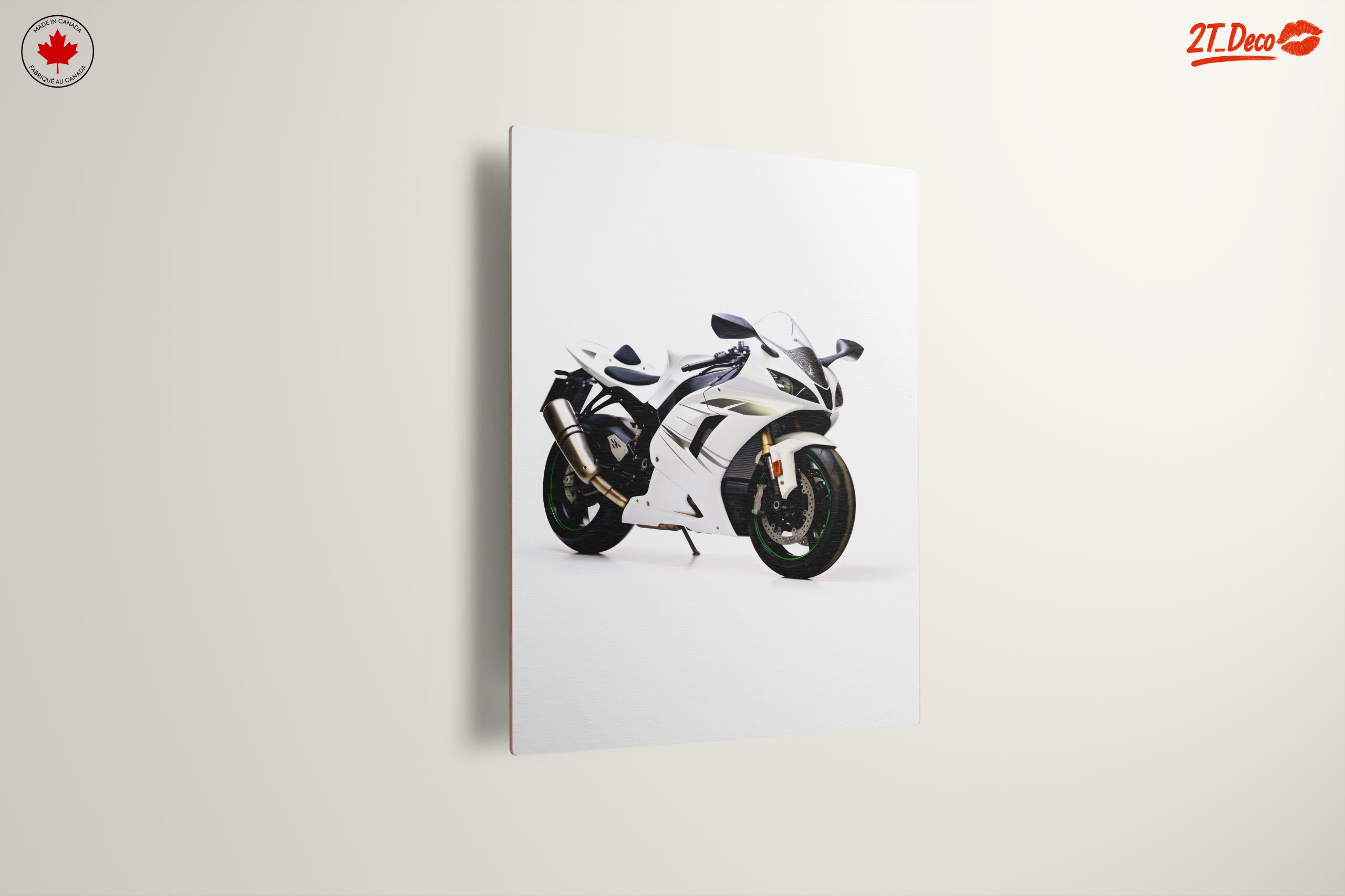 Sleek White Motorcycle Art 3 - Image 13