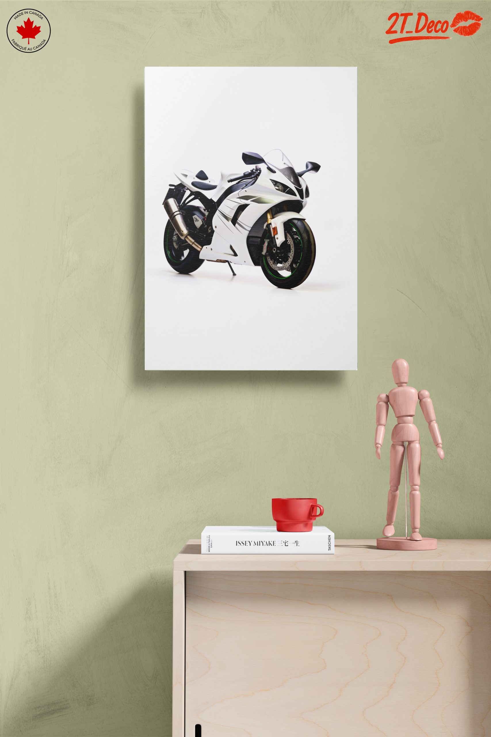 Sleek White Motorcycle Art 3 - Image 14