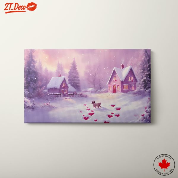 Charming Winter Scene With Dog