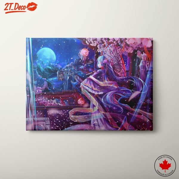 Vibrant Vocaloid Scene with Cherry Blossoms
