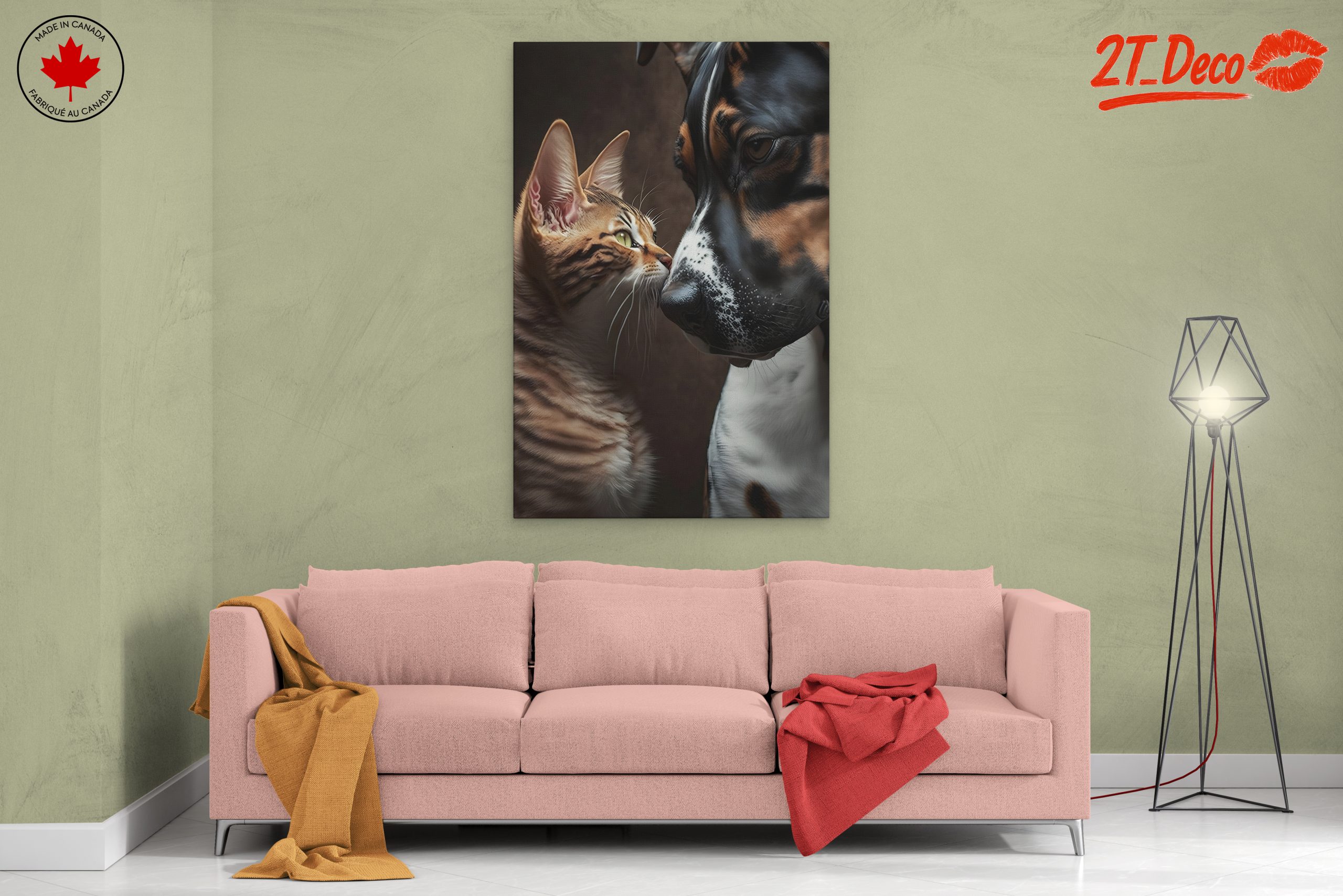 Affectionate Cat and Dog Portrait - Image 2