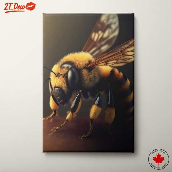 Detailed Bee Close-Up Art for Nature Lovers