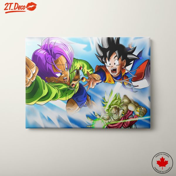Dragon Ball Characters Flying Through the Sky