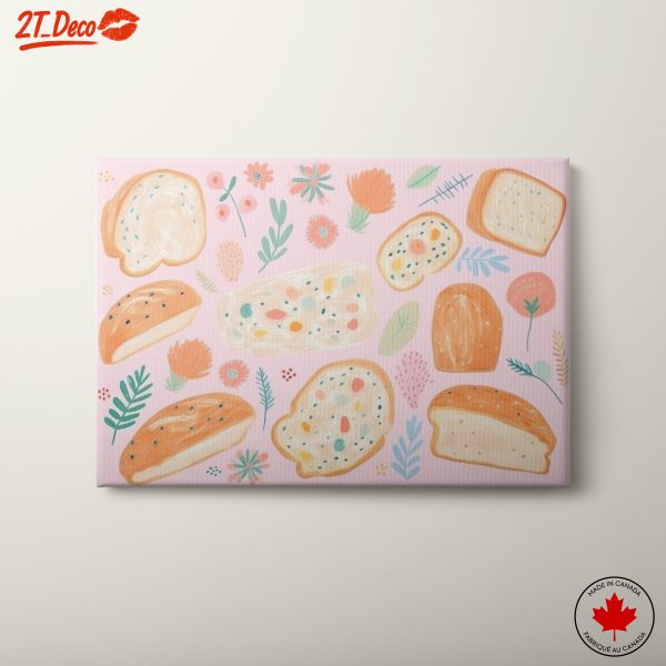 Whimsical Abstract Food Art with Bread and Flowers
