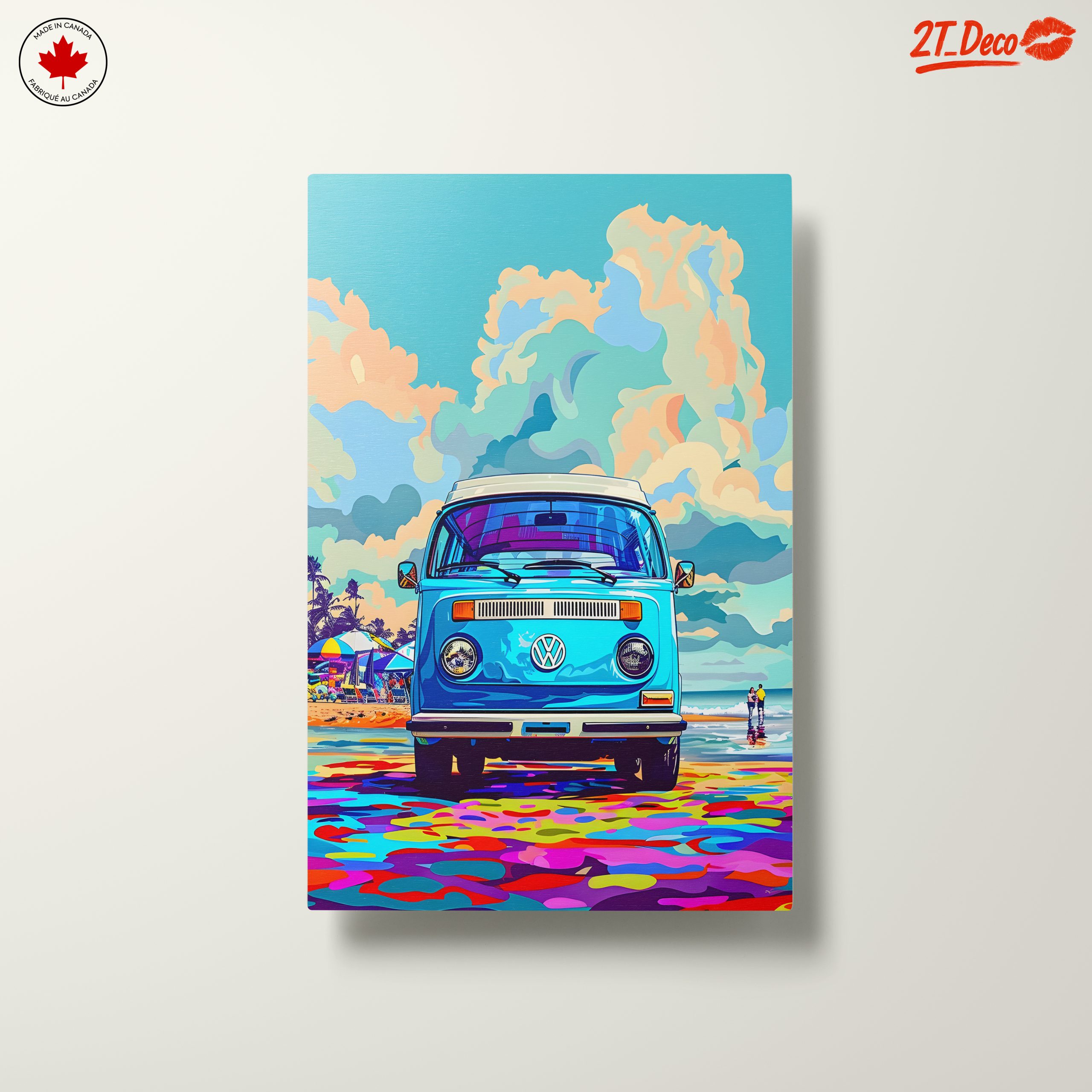 Vibrant Volkswagen Van at the Beach - Image 10
