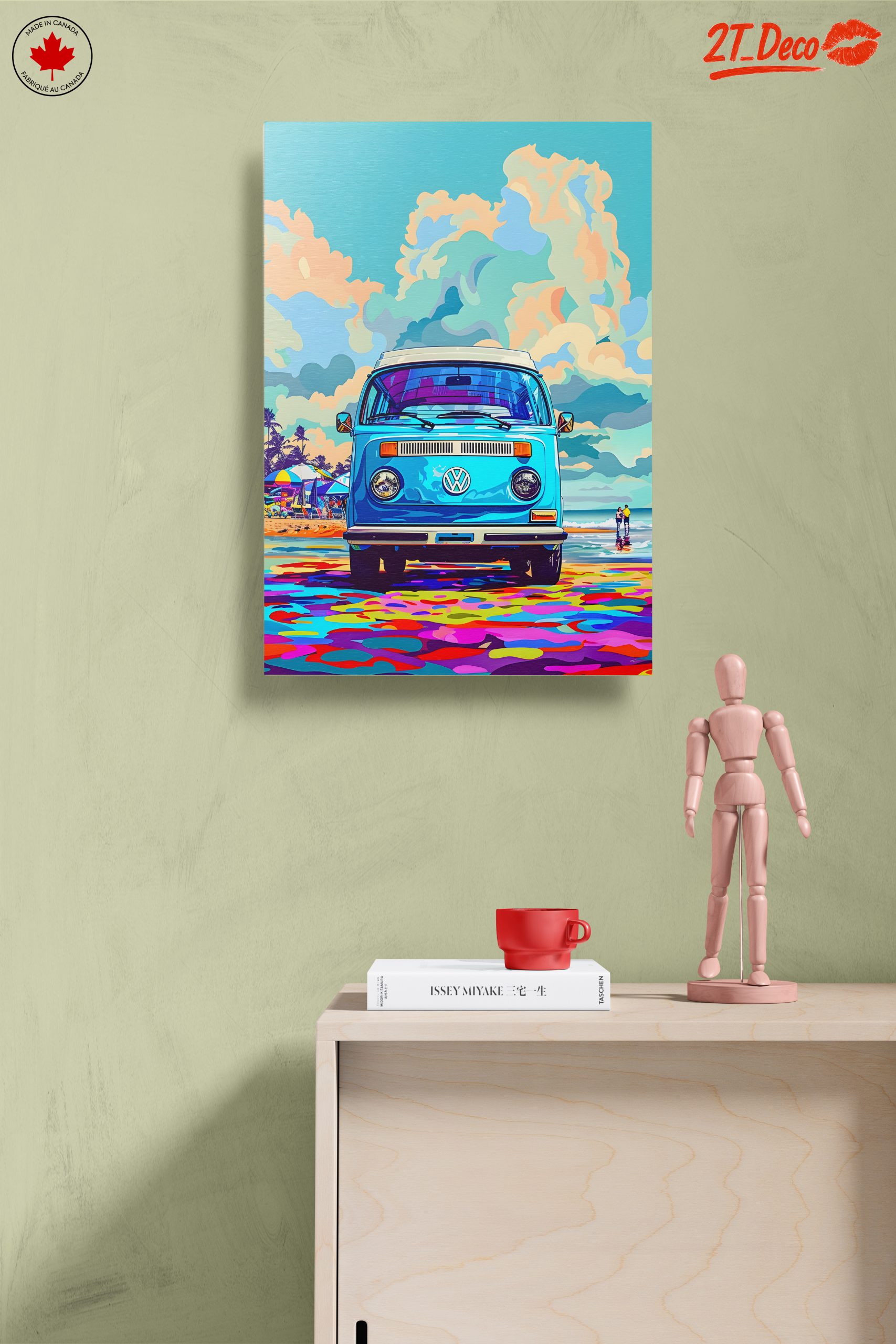 Vibrant Volkswagen Van at the Beach - Image 14