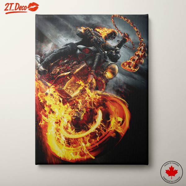 Ghost Rider Burning Motorcycle Art