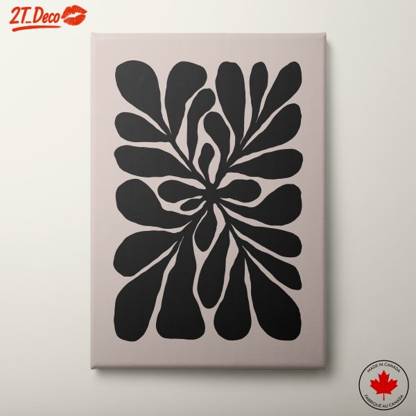Elegant Abstract Black Leaf Design