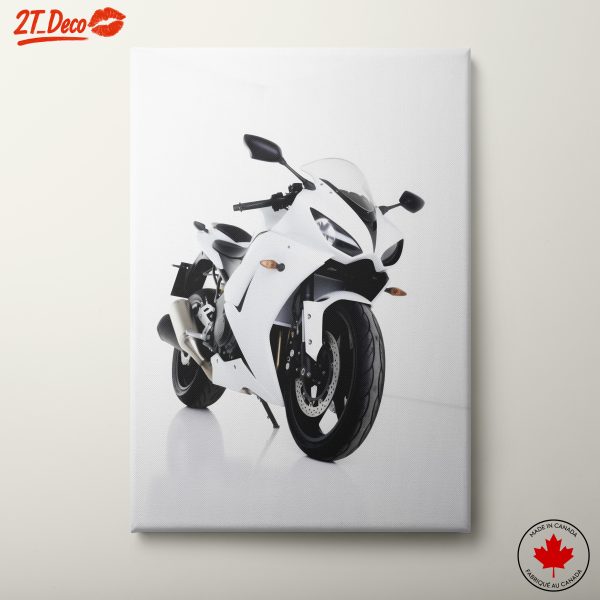 Sleek White Motorcycle Artwork