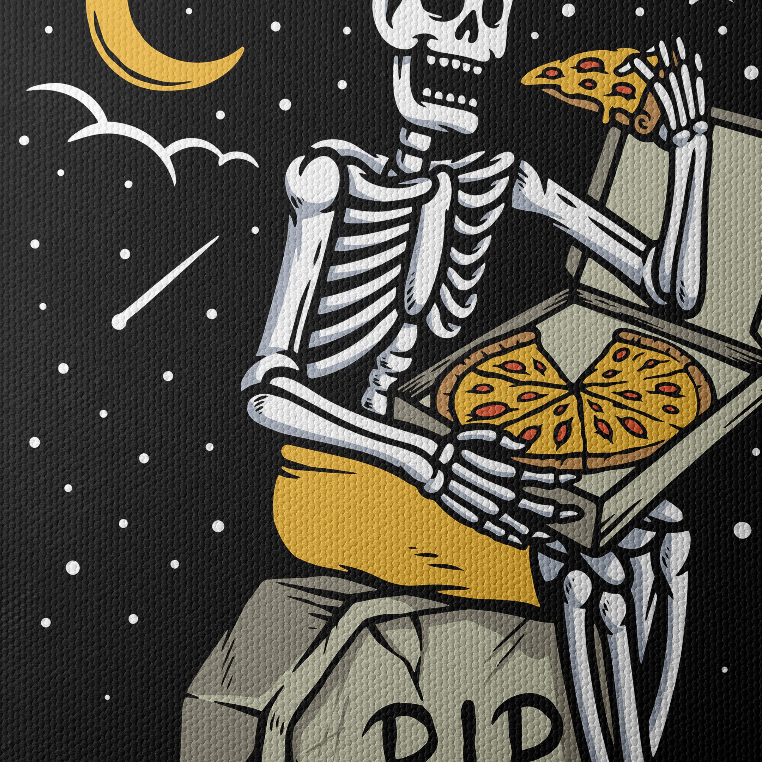 Skeleton Enjoying Pizza Illustration - Image 4