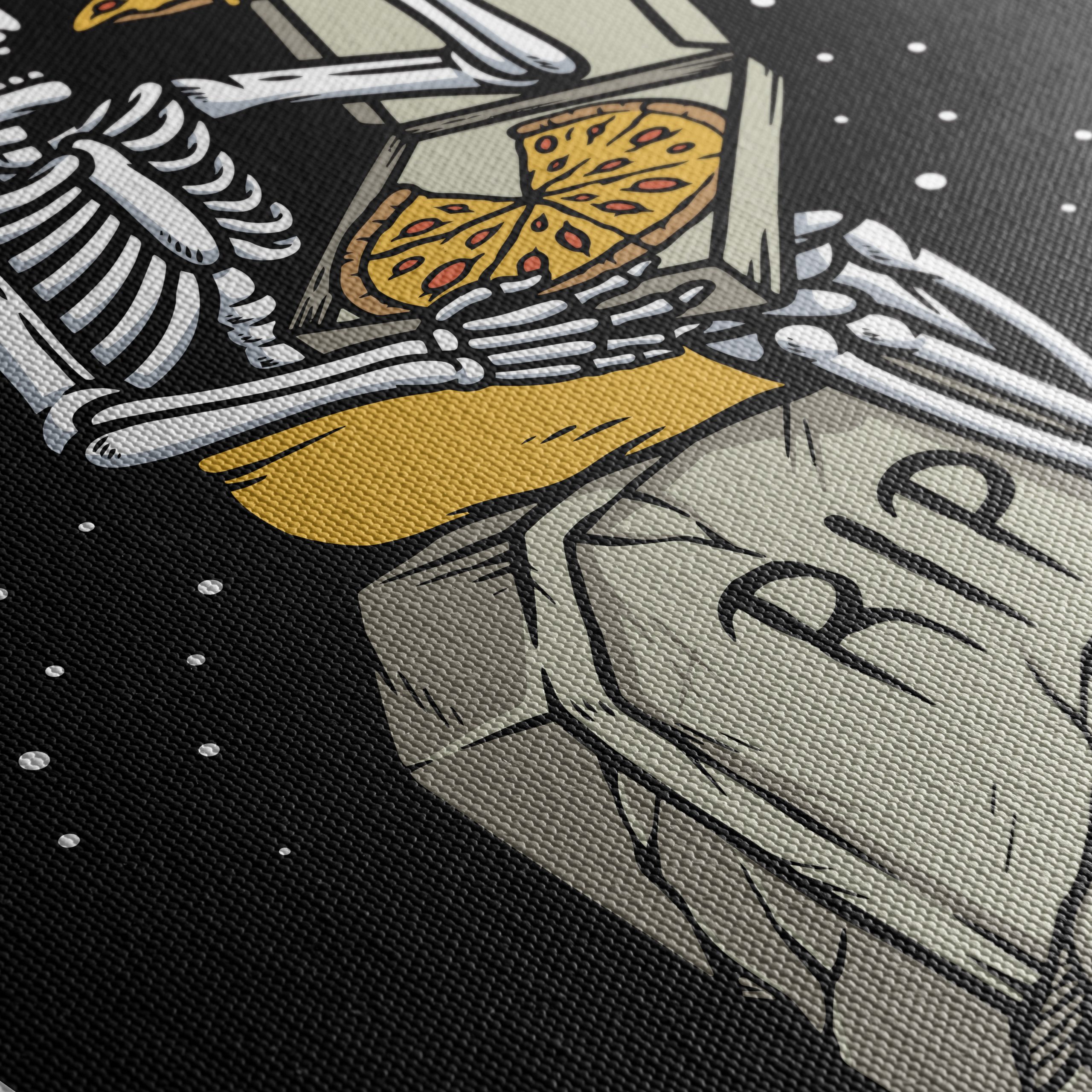 Skeleton Enjoying Pizza Illustration - Image 5