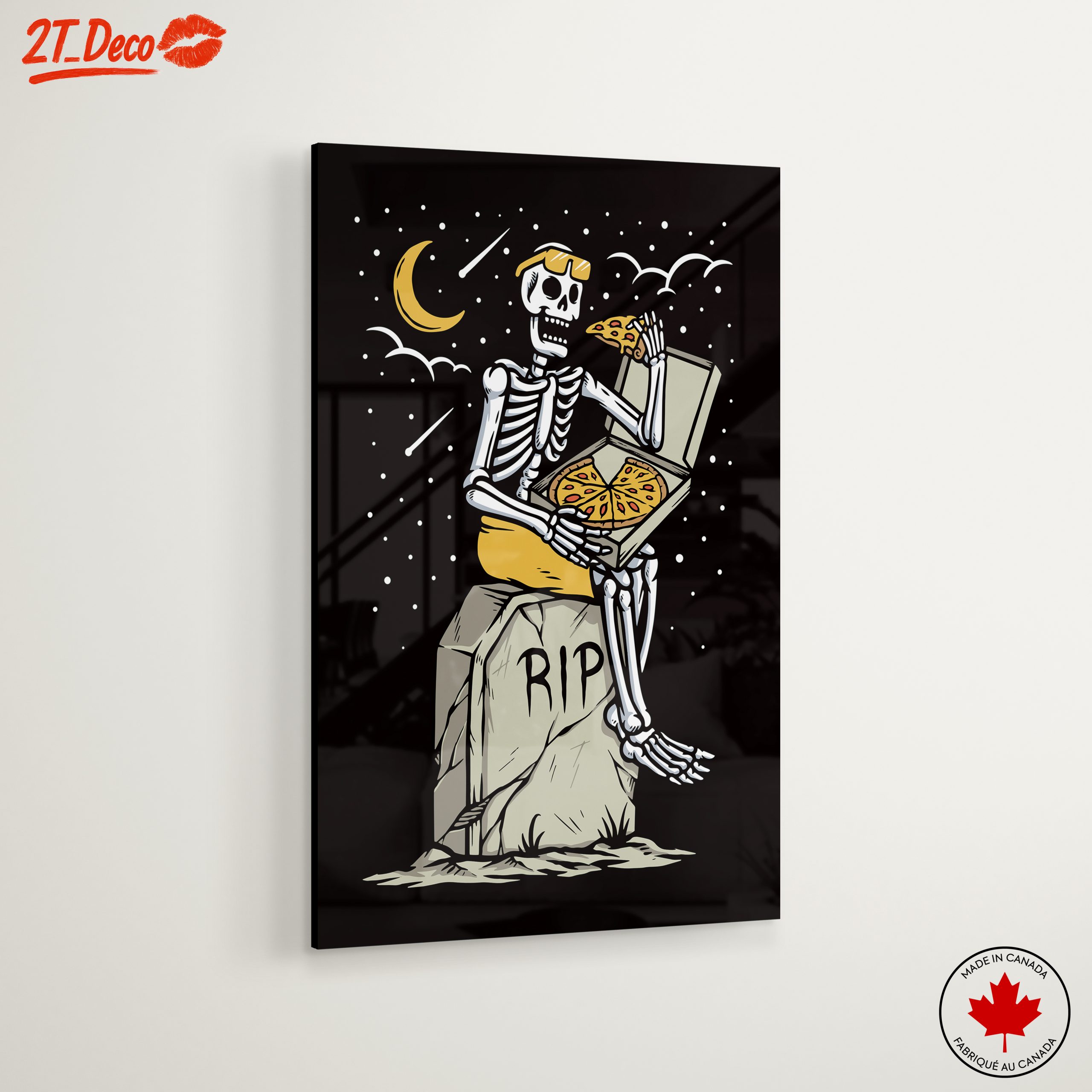 Skeleton Enjoying Pizza Illustration - Image 6