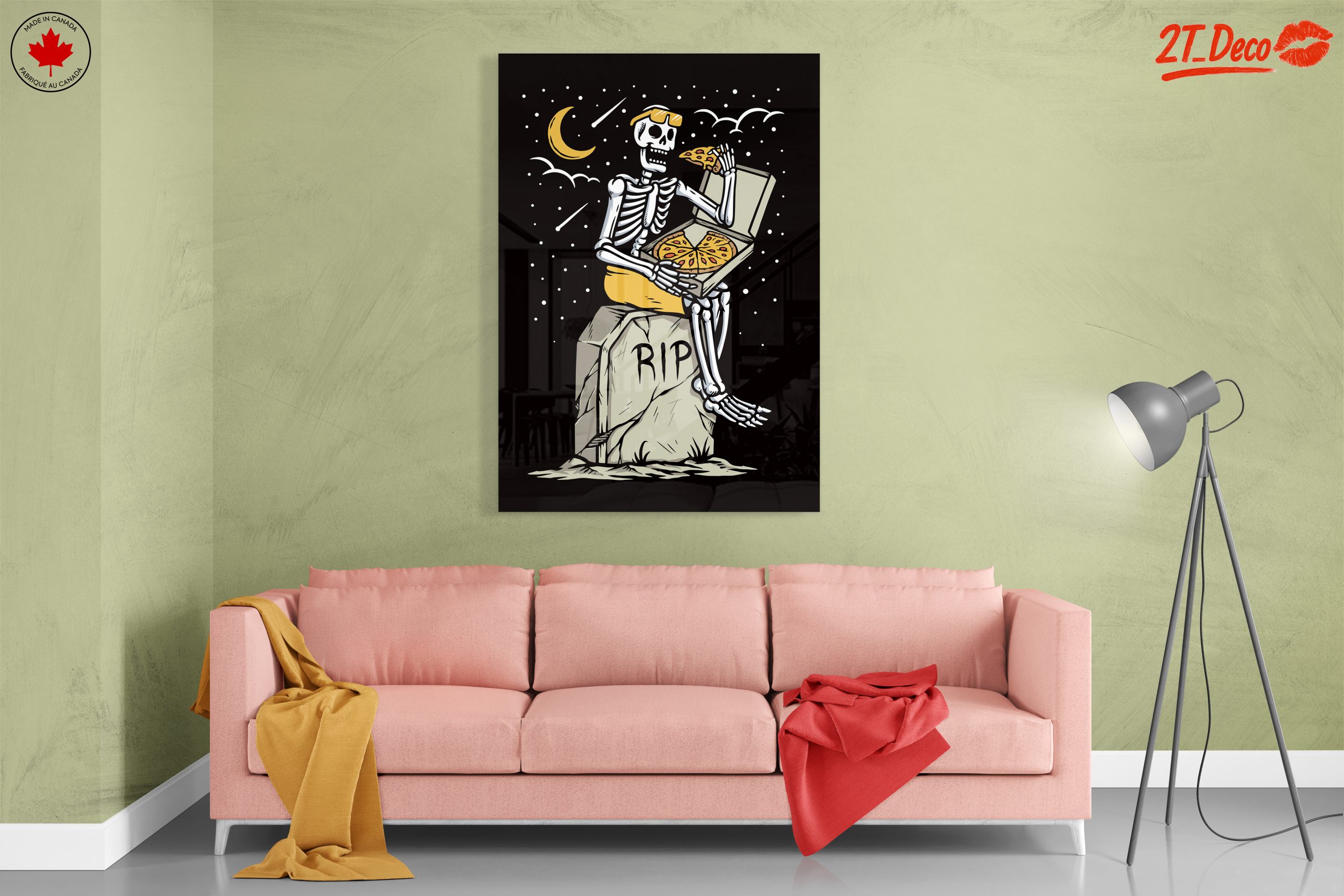 Skeleton Enjoying Pizza Illustration - Image 7