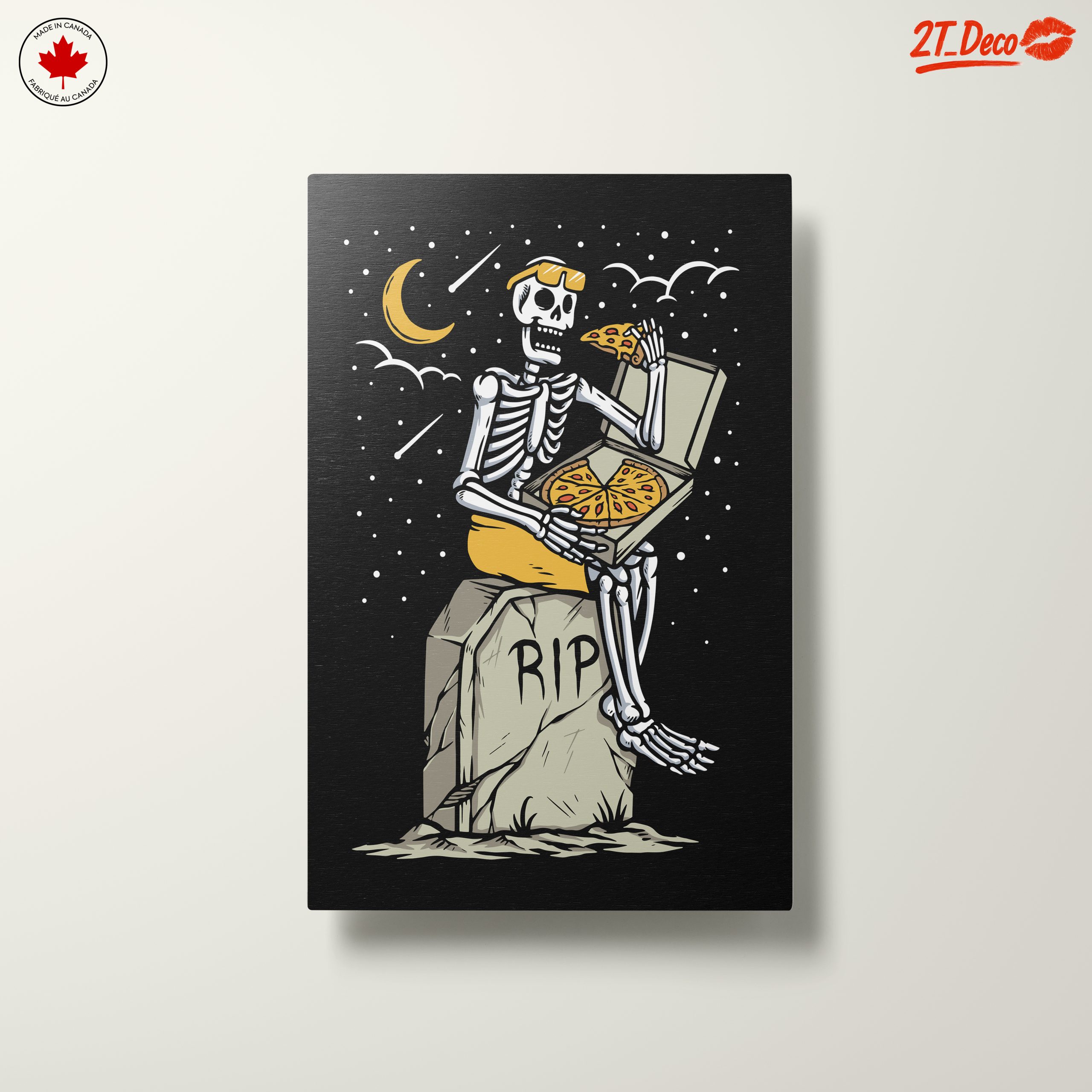 Skeleton Enjoying Pizza Illustration - Image 10