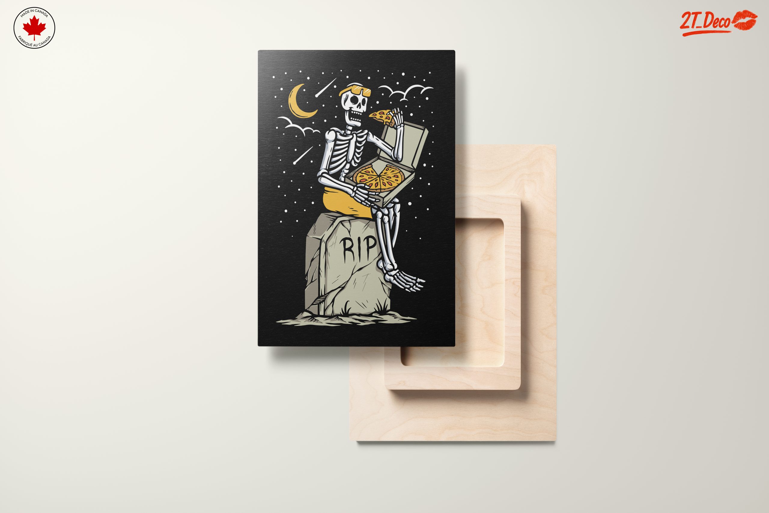 Skeleton Enjoying Pizza Illustration - Image 11