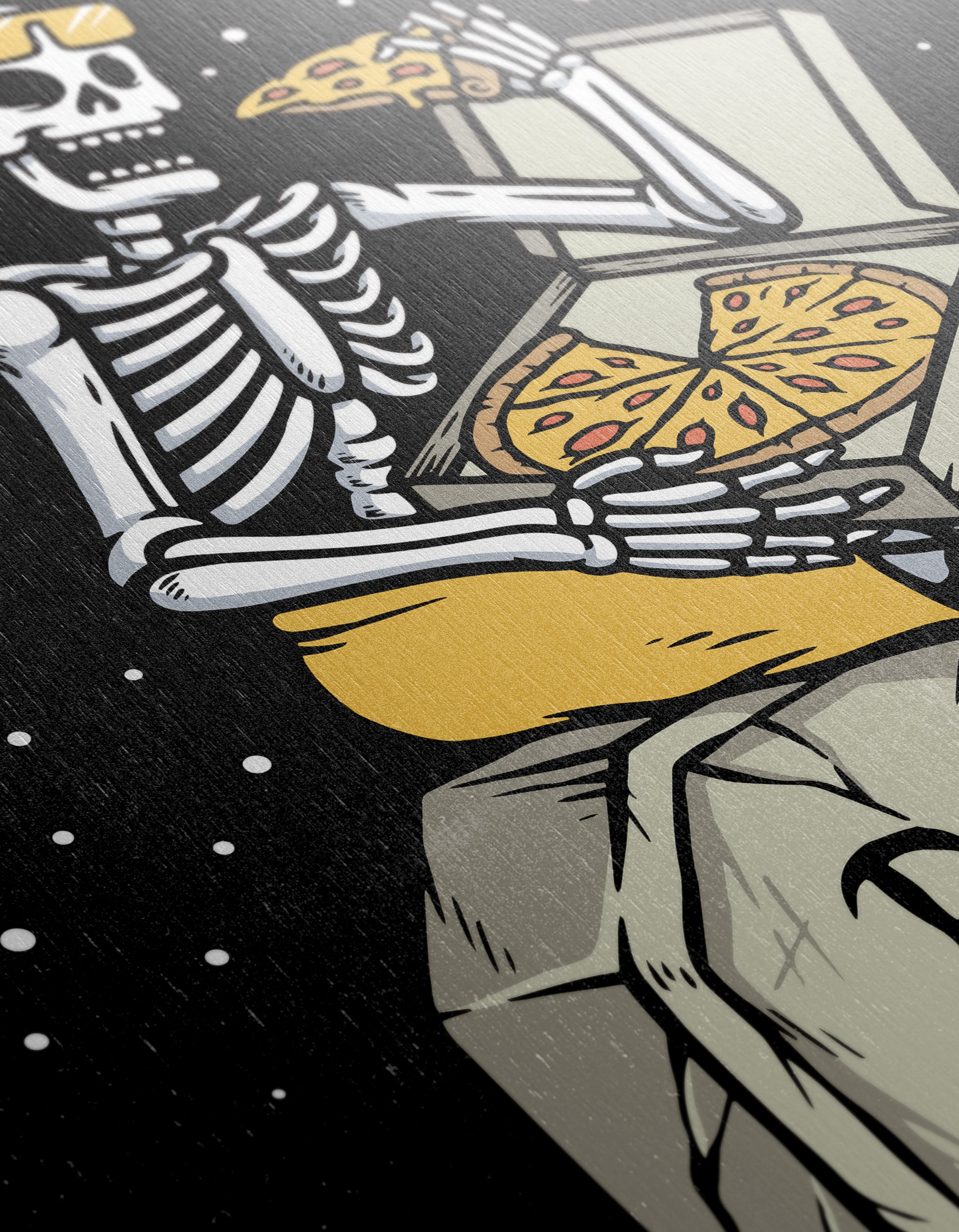 Skeleton Enjoying Pizza Illustration - Image 12