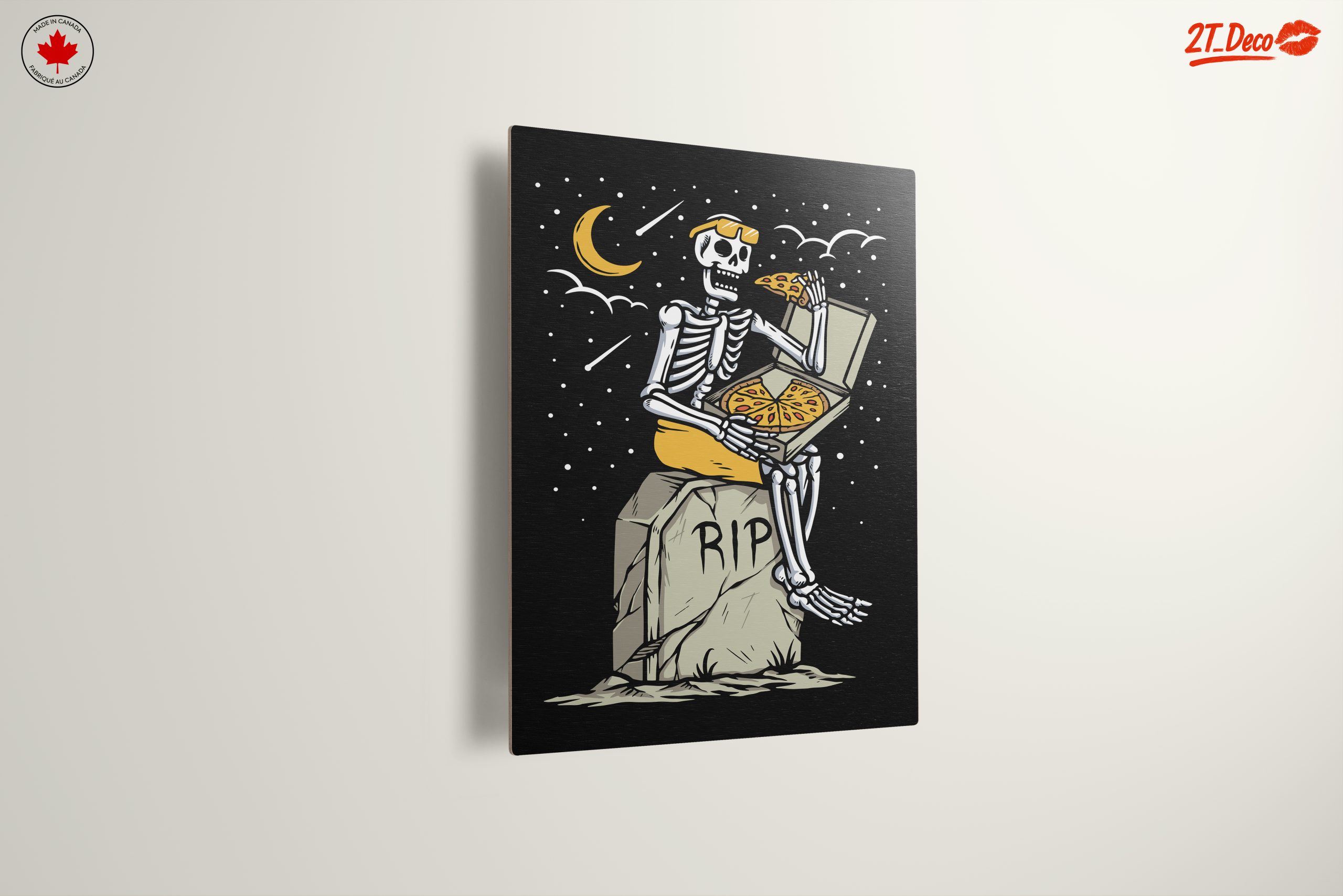 Skeleton Enjoying Pizza Illustration - Image 13