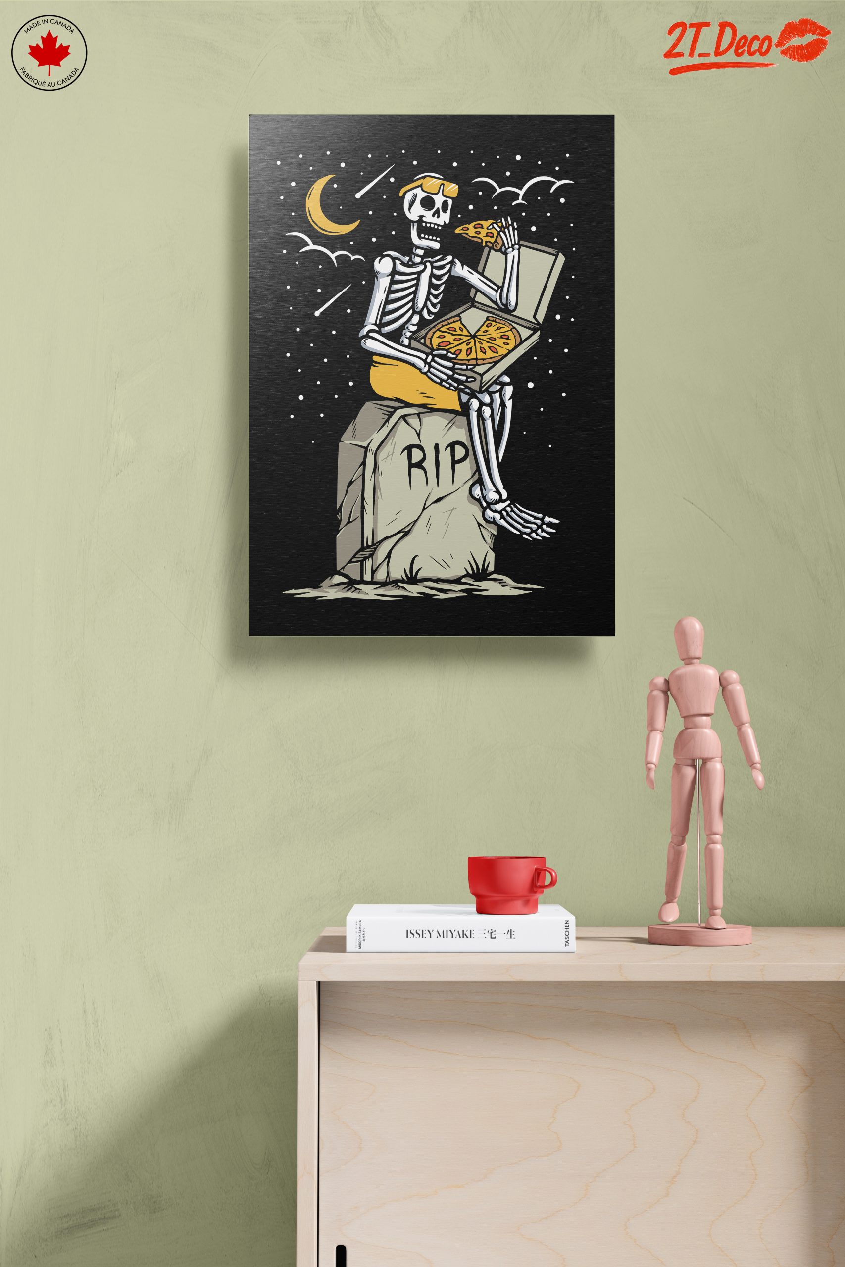 Skeleton Enjoying Pizza Illustration - Image 14