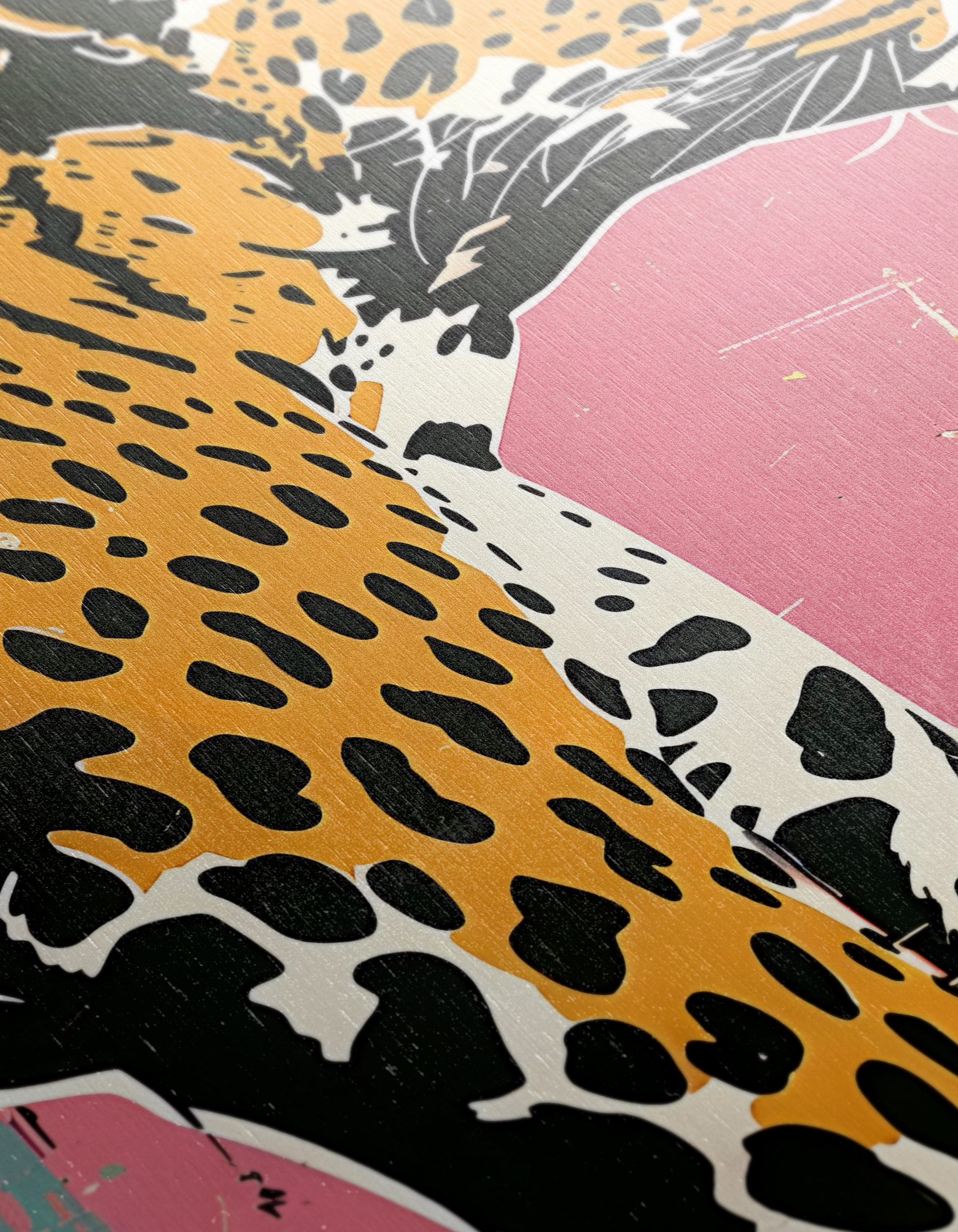 Artistic Leopard Illustration on Pink Background - Image 12