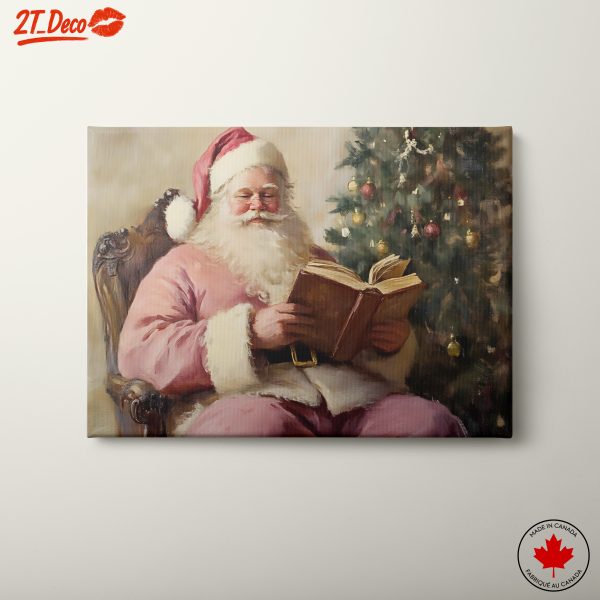 Santa Claus Reading By The Christmas Tree