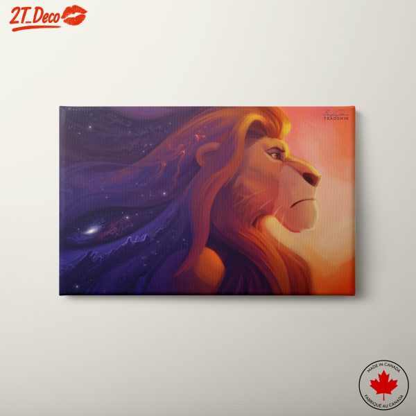 Majestic Lion Portrait in Cosmic Colors
