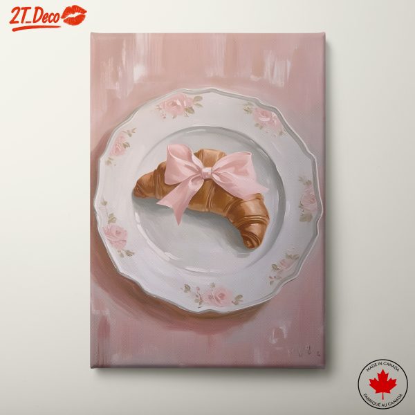 Delicate Croissant on Floral Plate