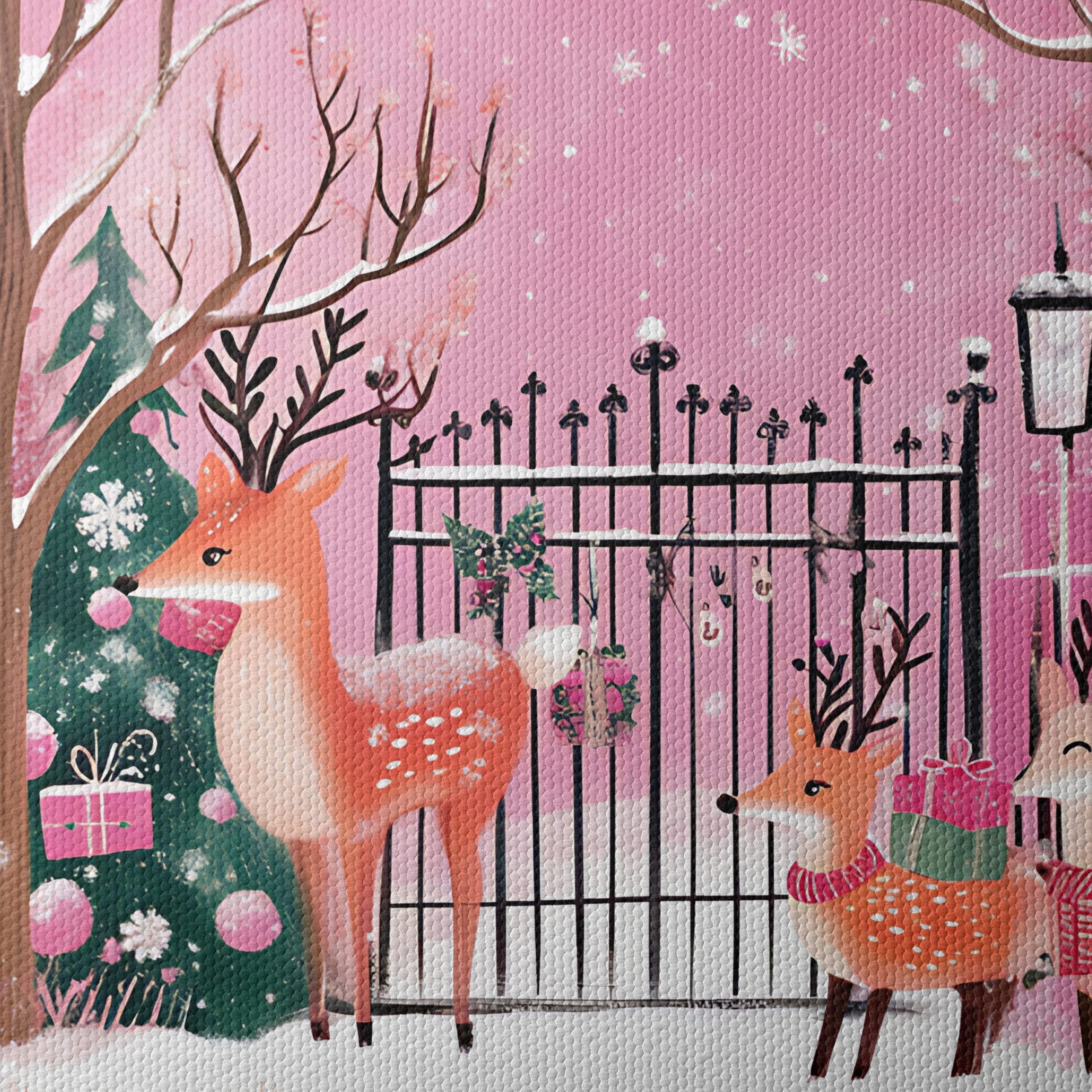 Charming Christmas Scene with Deer - Image 4