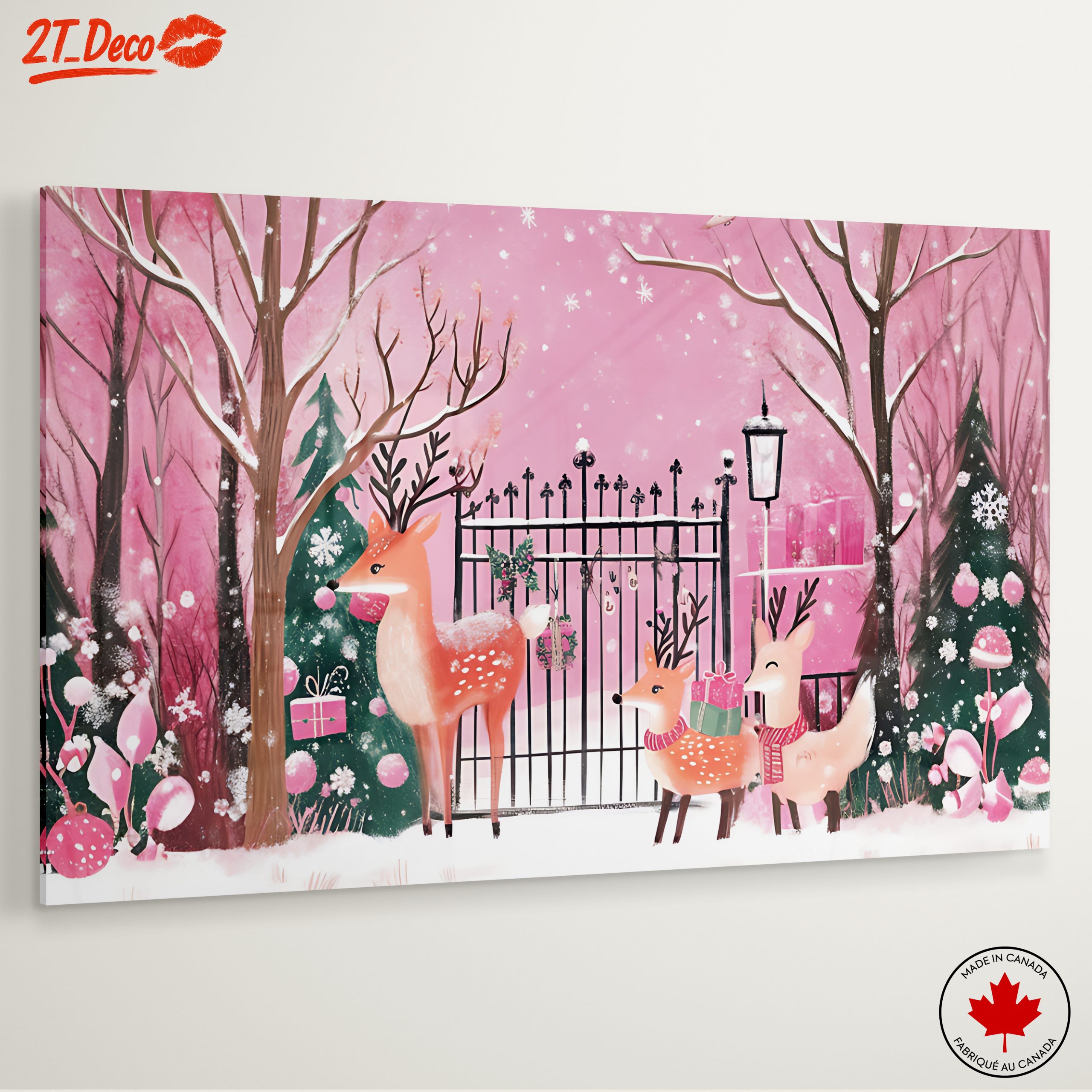 Charming Christmas Scene with Deer - Image 6