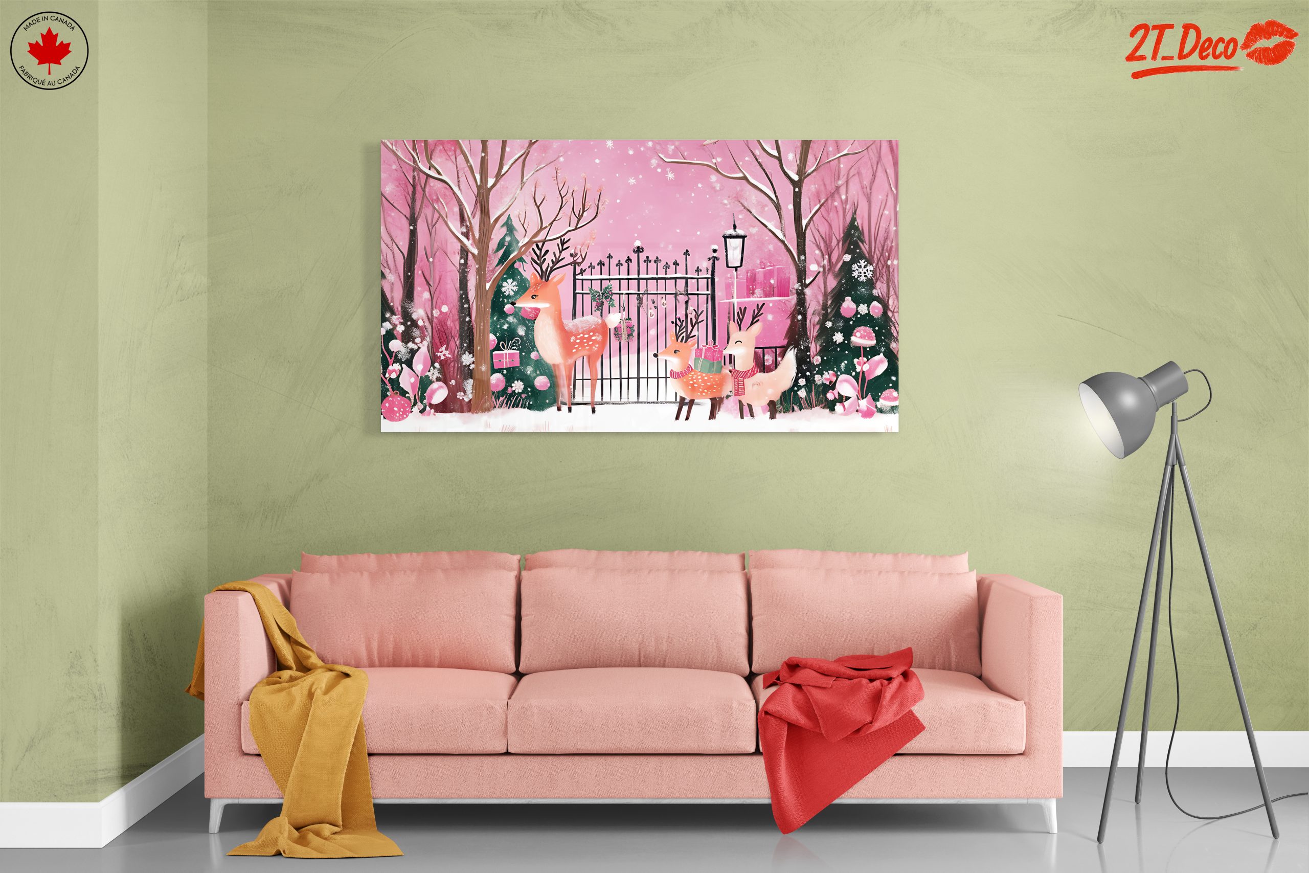 Charming Christmas Scene with Deer - Image 7
