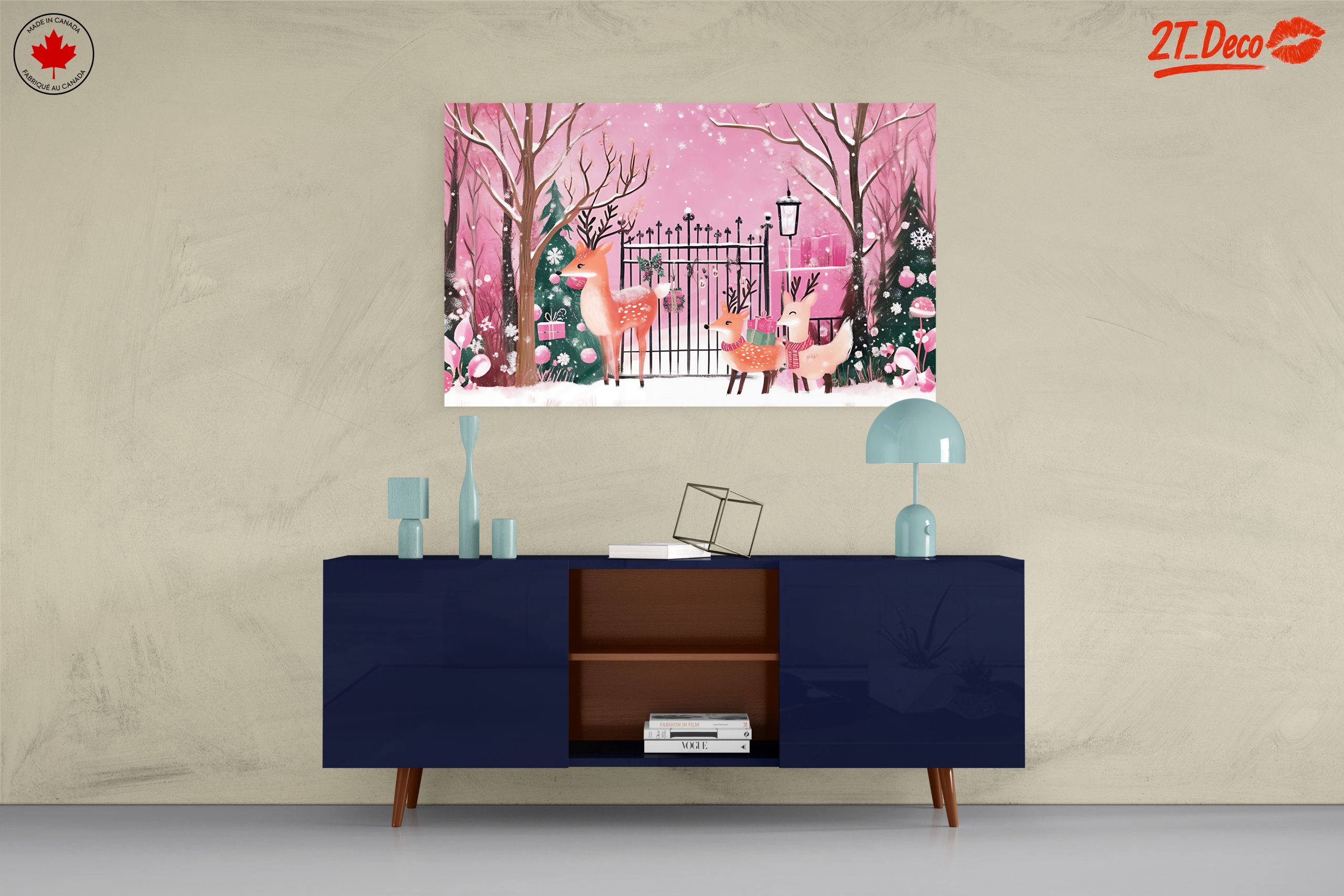 Charming Christmas Scene with Deer - Image 8