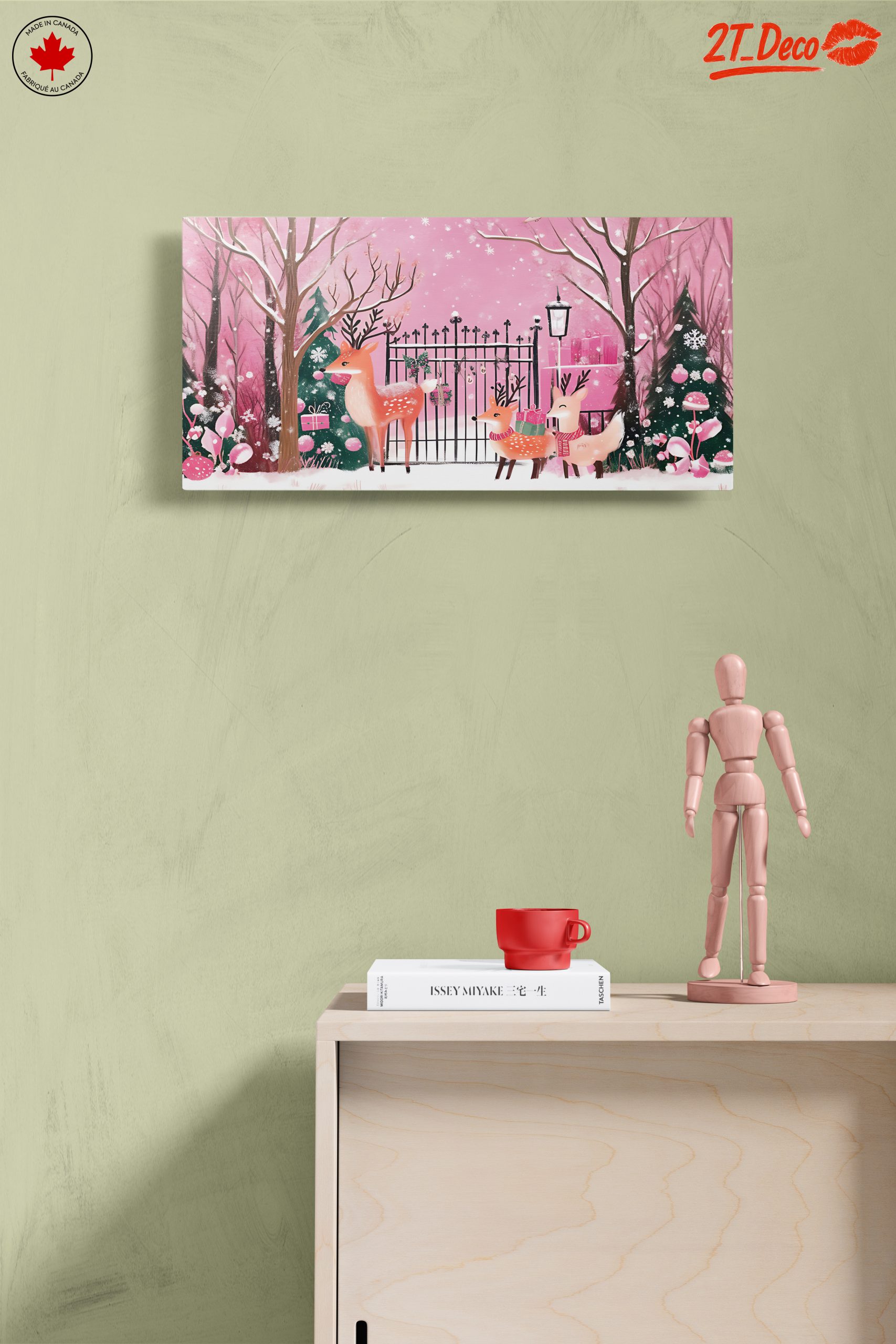 Charming Christmas Scene with Deer - Image 14