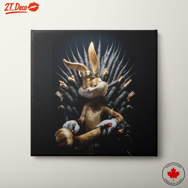 Royal Bunny Character on Throne Art