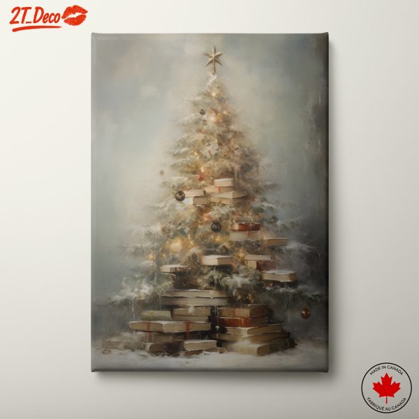 Christmas Tree with Books and Lights