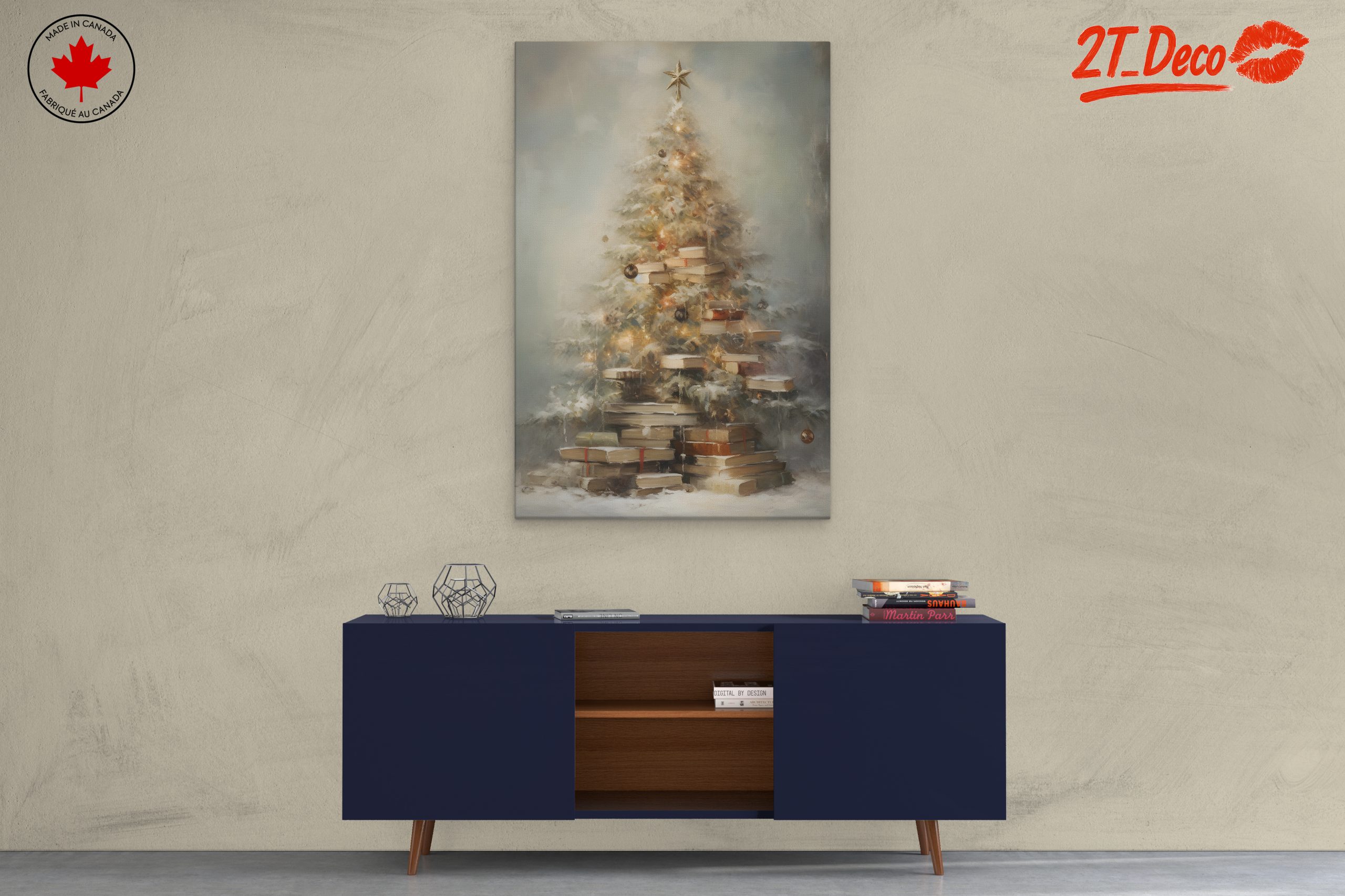 Christmas Tree with Books and Lights - Image 3