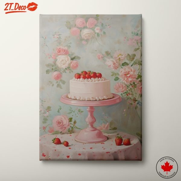 Strawberry Cake With Blooming Roses