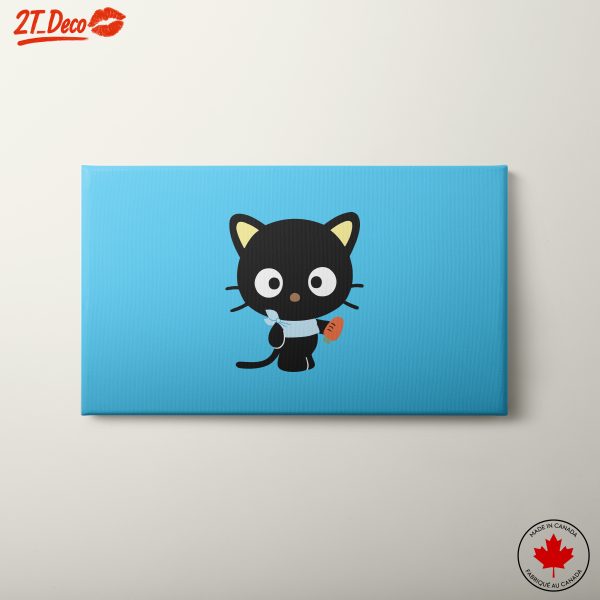 Cute Cat Character Illustration on Blue Background