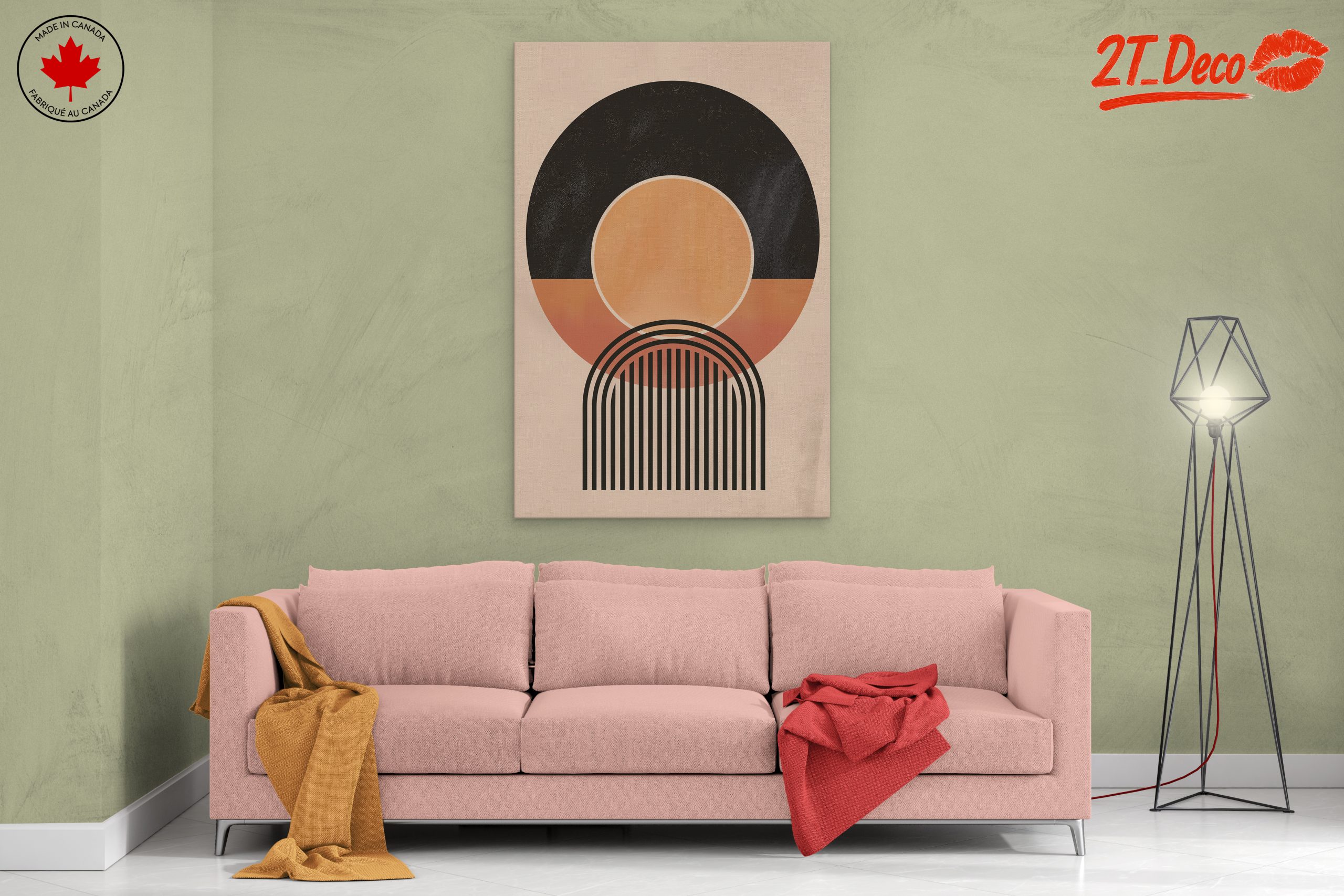 Geometric Abstract Art with Muted Tones - Image 2