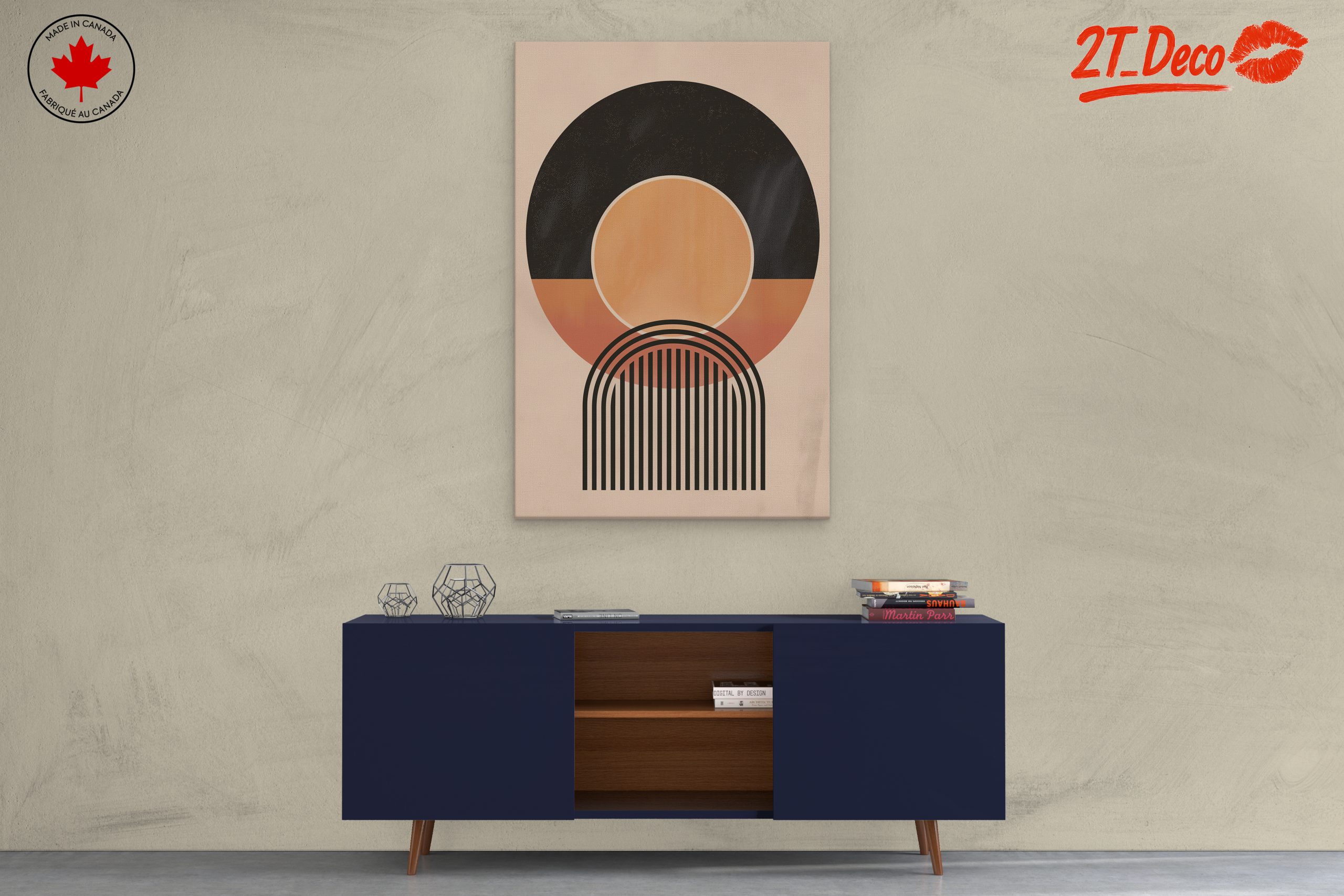 Geometric Abstract Art with Muted Tones - Image 3