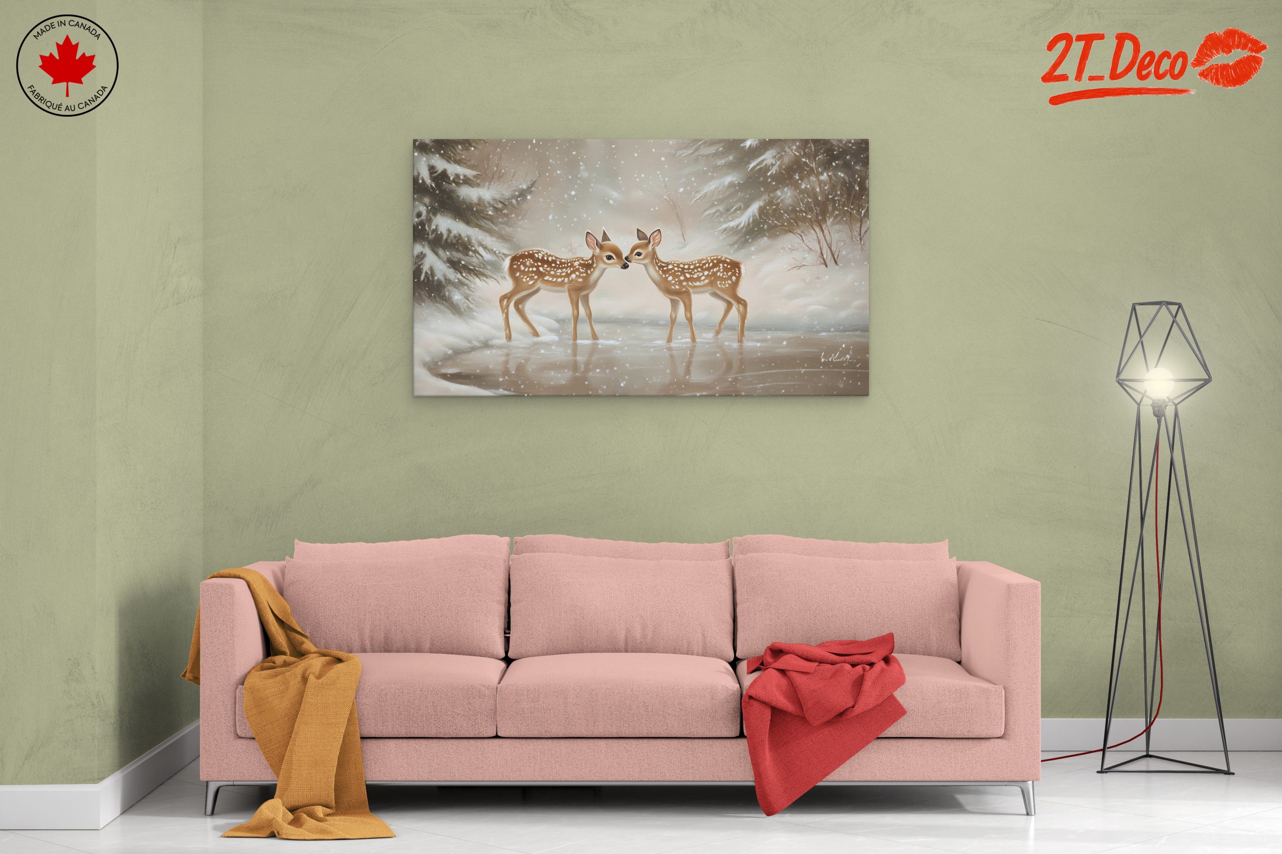 Two Fawns in a Snowy Landscape - Image 2