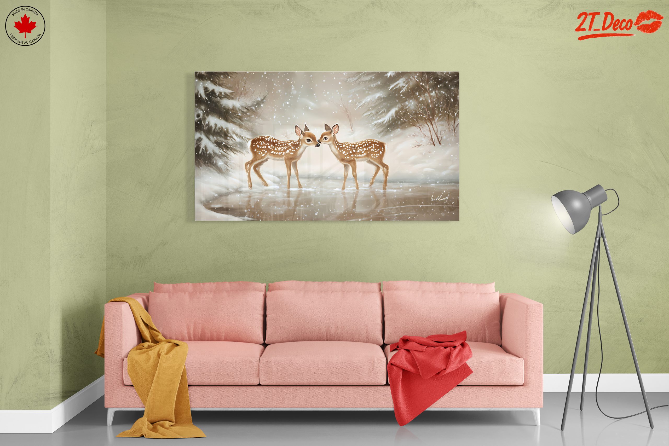 Two Fawns in a Snowy Landscape - Image 7