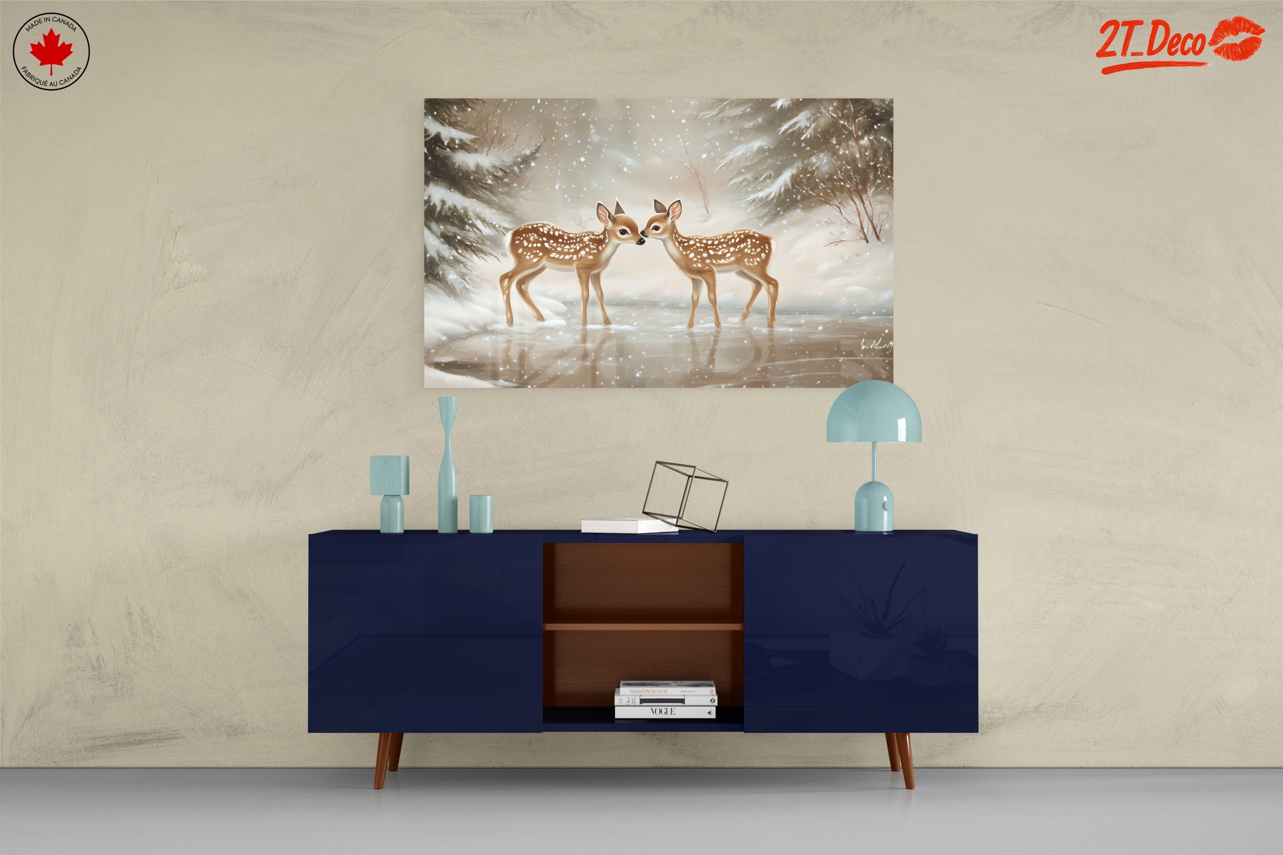 Two Fawns in a Snowy Landscape - Image 8